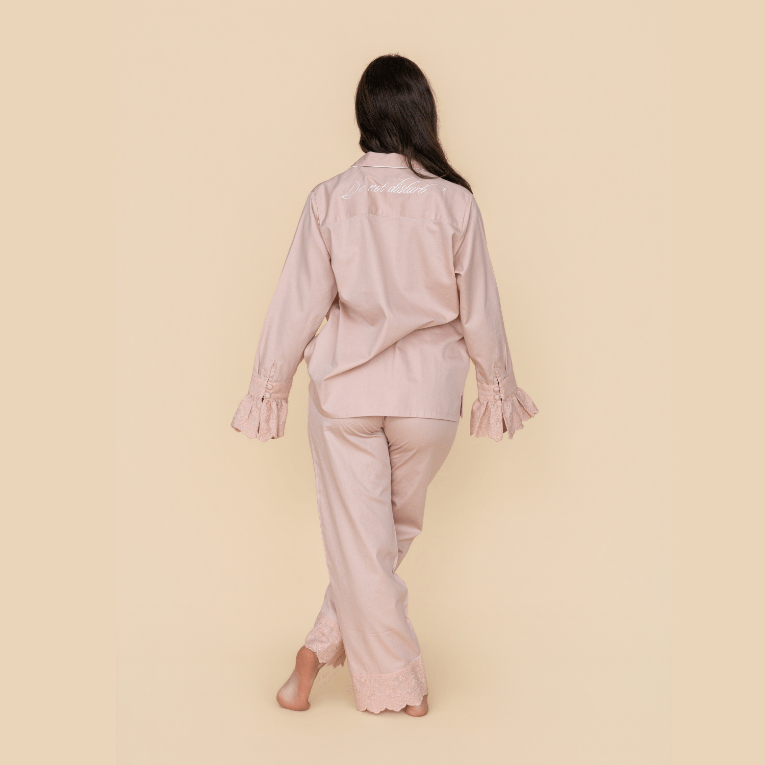 Rose Heirloom Lace Long Sleeve Pyjama Set - LUXE AND BEAU