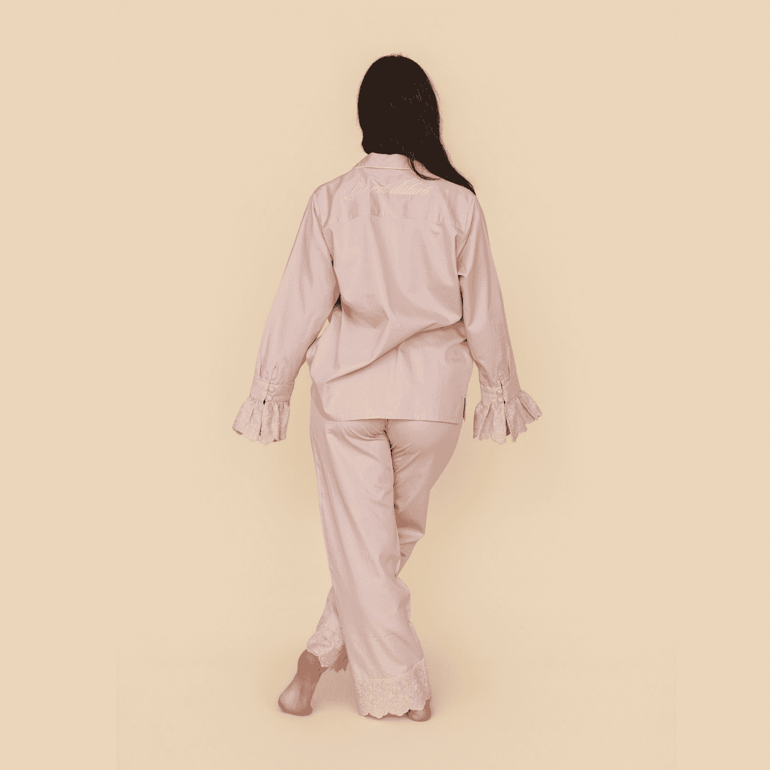 Rose Heirloom Lace Long Sleeve Pyjama Set - LUXE AND BEAU