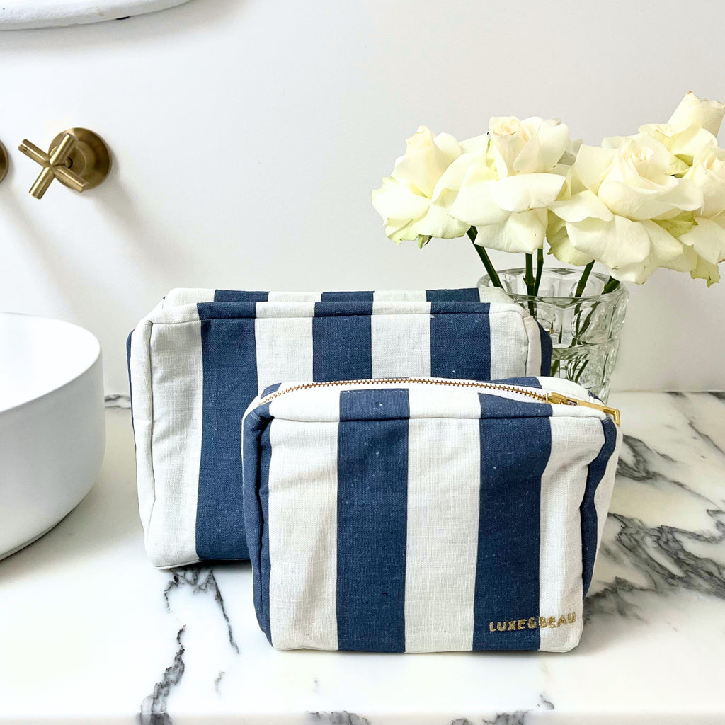 Buy Luxe Cushions & Linens - Blue St Tropez Cosmetic Bag - By Luxe & Beau Designs 