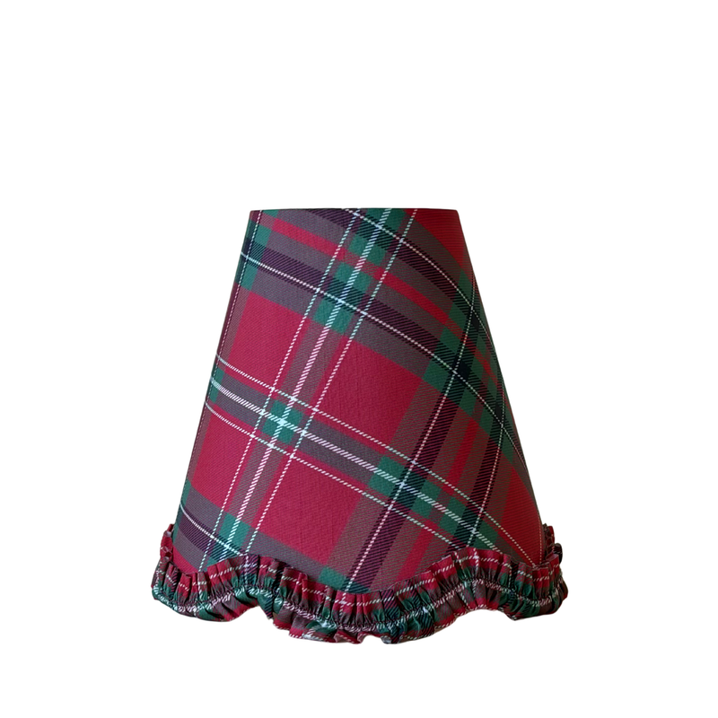 Red Tartan Scallop Ruffle Lamp Shade