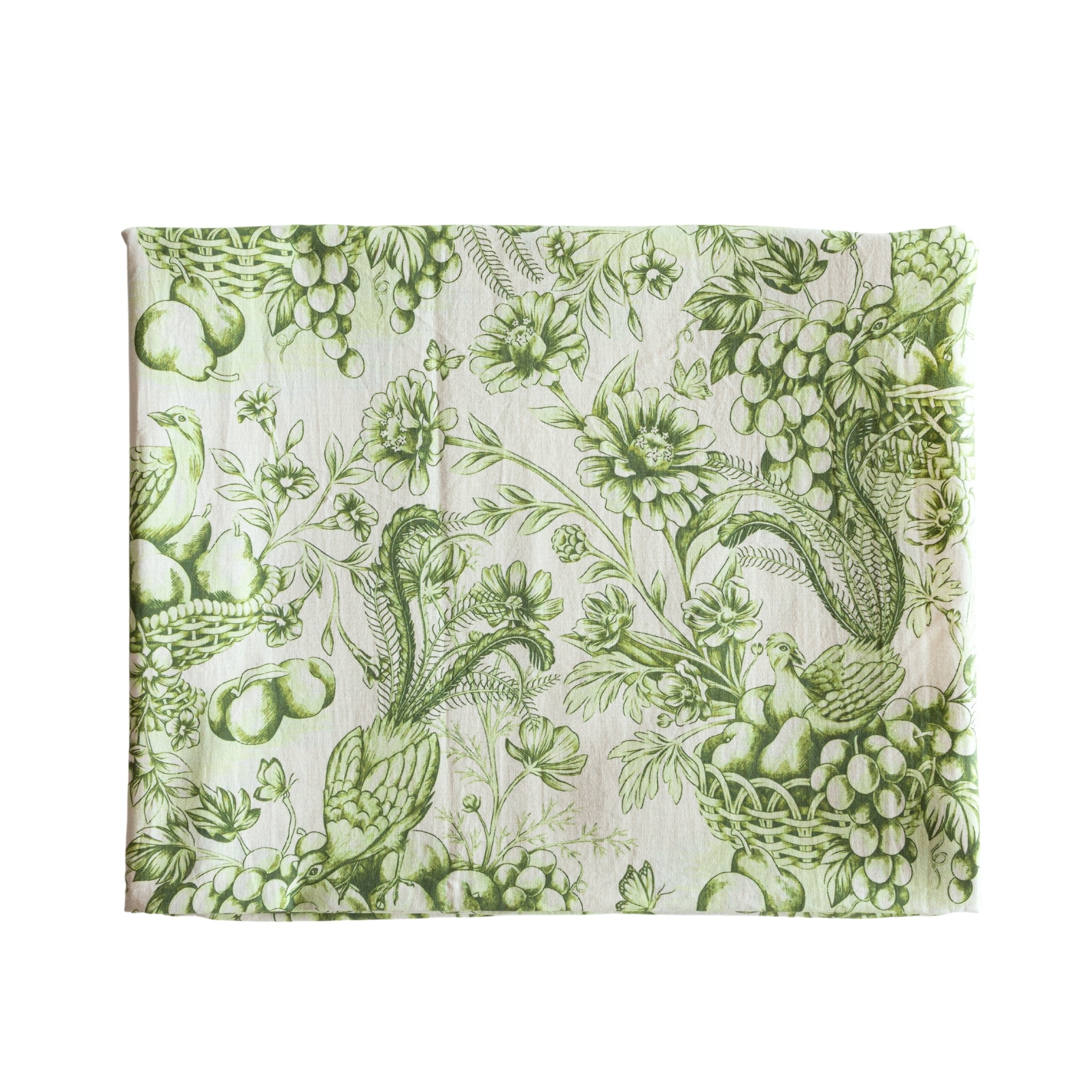 Verdant Green Fruit Toile Table Cloth - LUXE AND BEAU