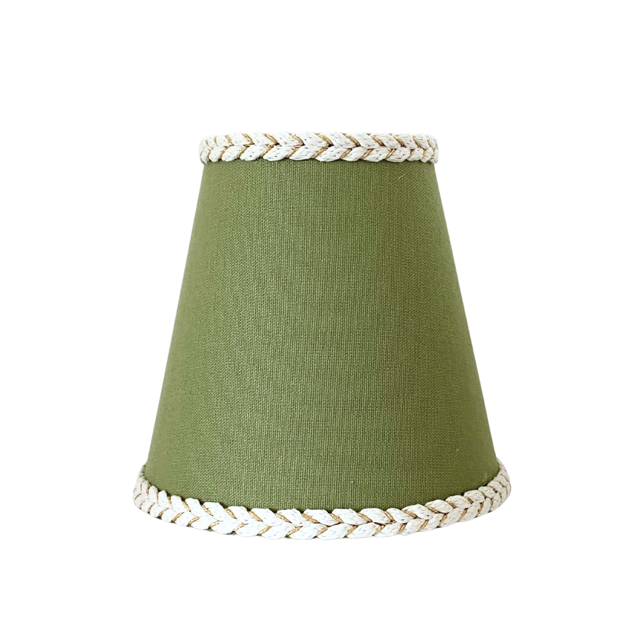 Moss Green Braided Trim Lamp Shade - LUXE AND BEAU