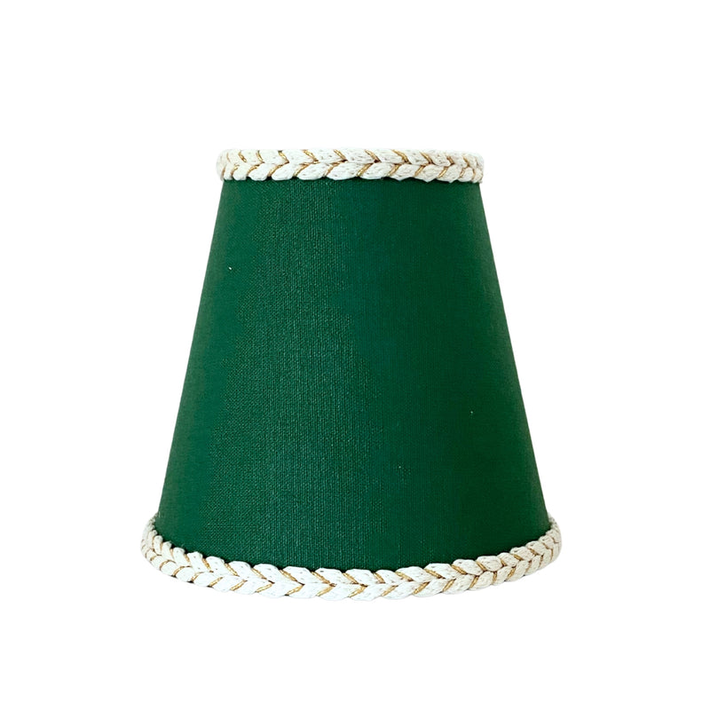 Verdant Green Braided Trim Lamp Shade