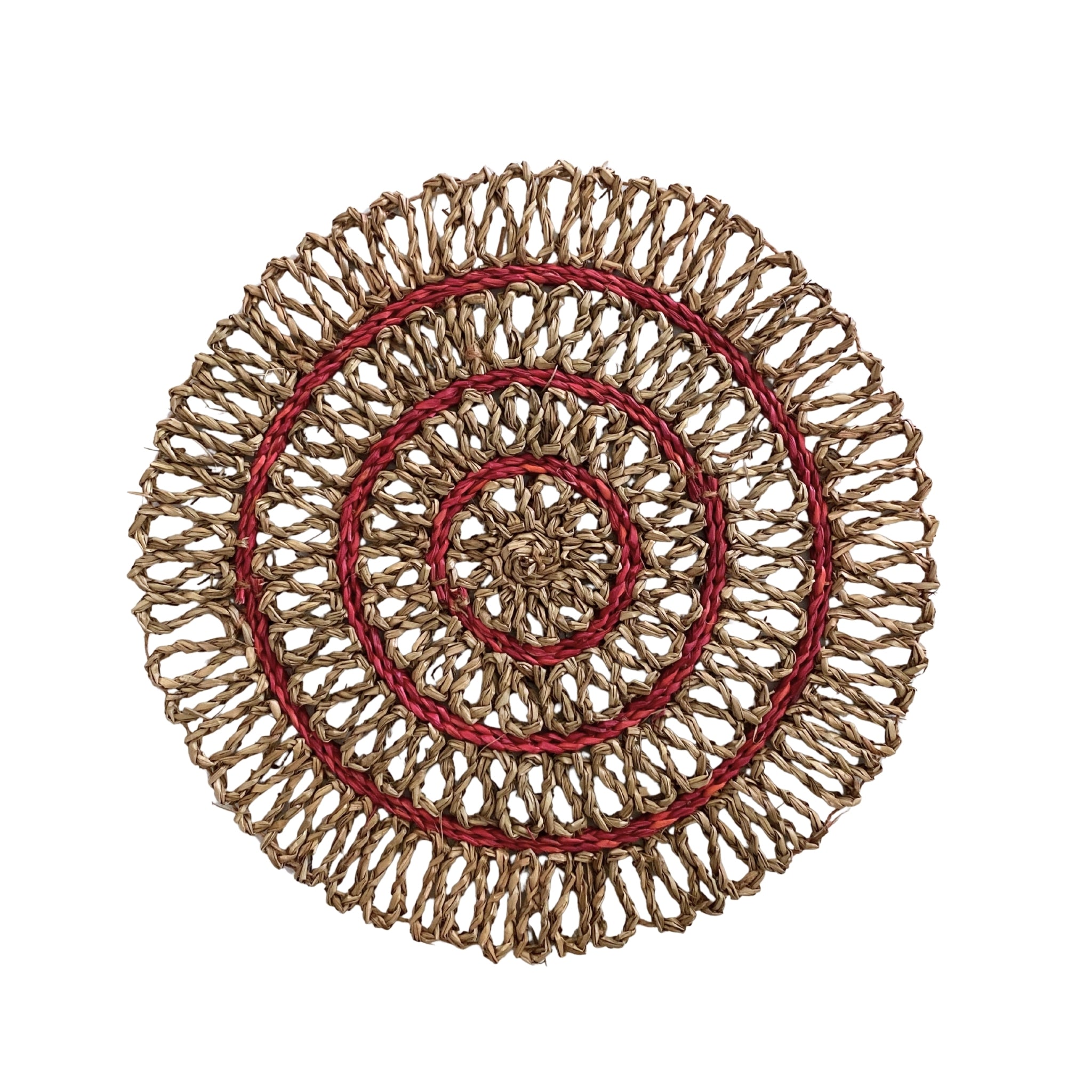 Red Seagrass Placemats (Set of 4) - LUXE AND BEAU