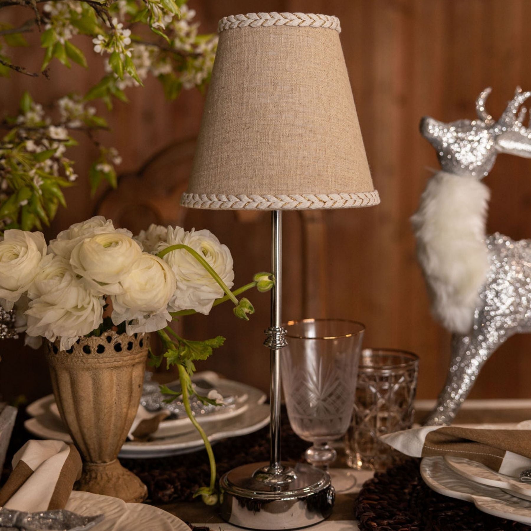 Natural Braided Trim Lamp Shade - LUXE AND BEAU