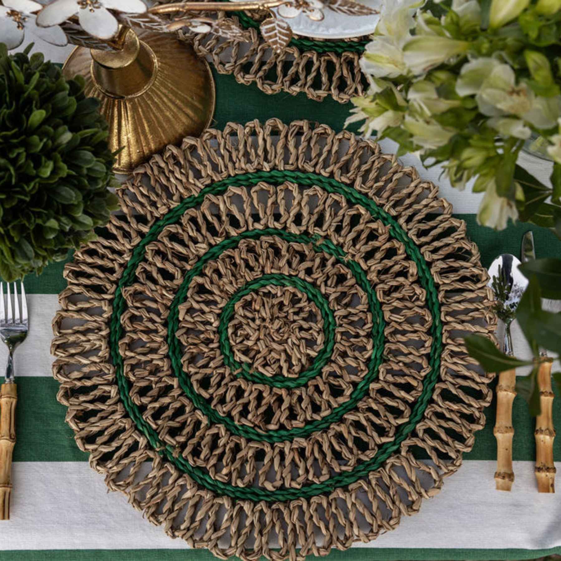 Green Seagrass Placemat (Set of 4) - LUXE AND BEAU