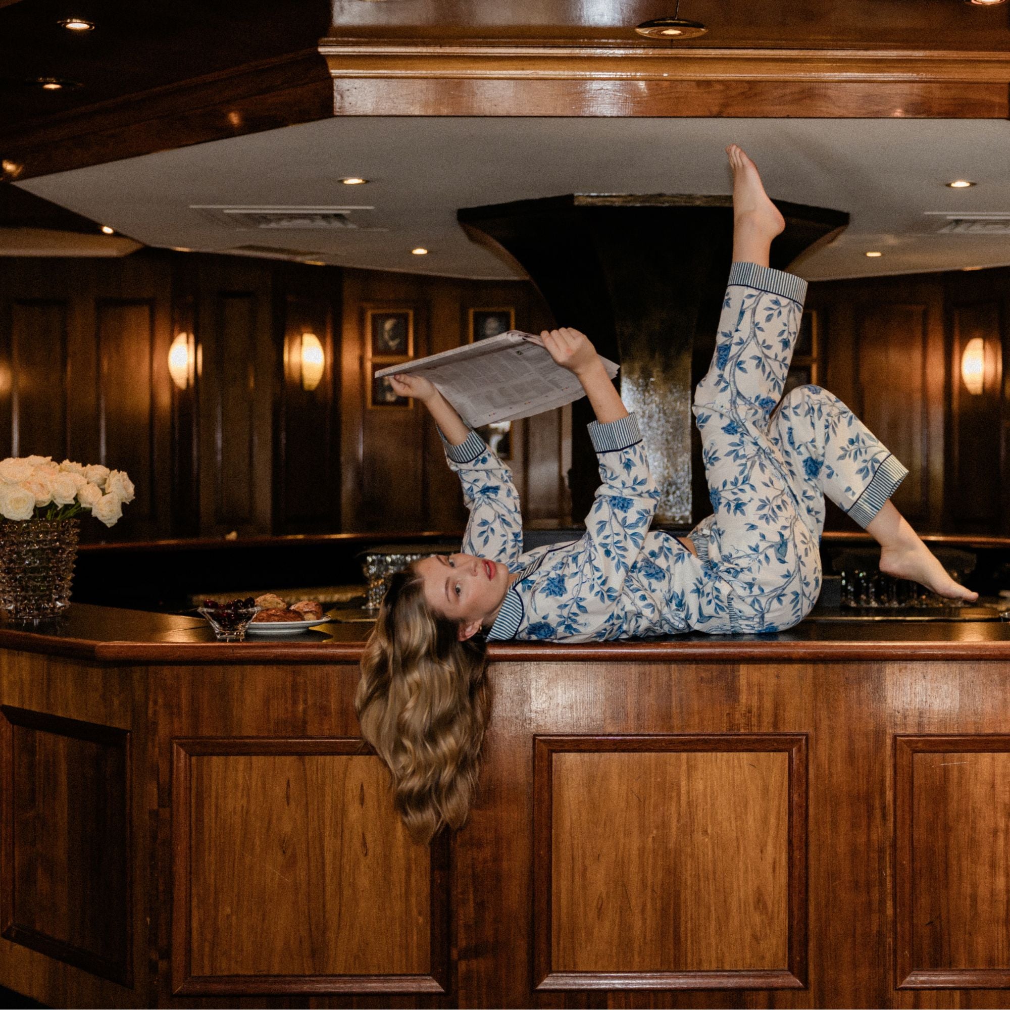 Versailles Blue Chinoiserie Pyjama Set - LUXE AND BEAU