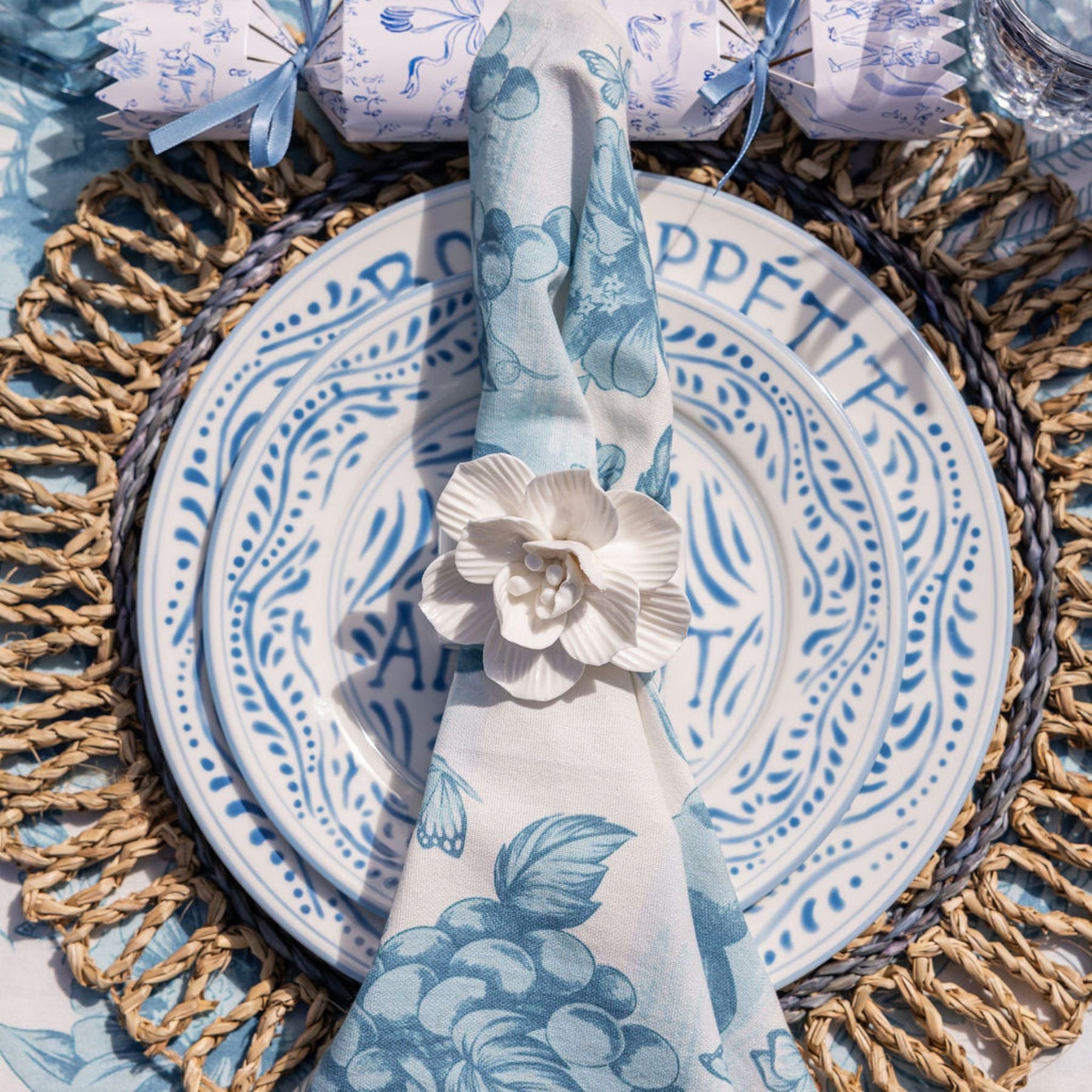 Blue Bon Appetit Dinner Plate - LUXE AND BEAU