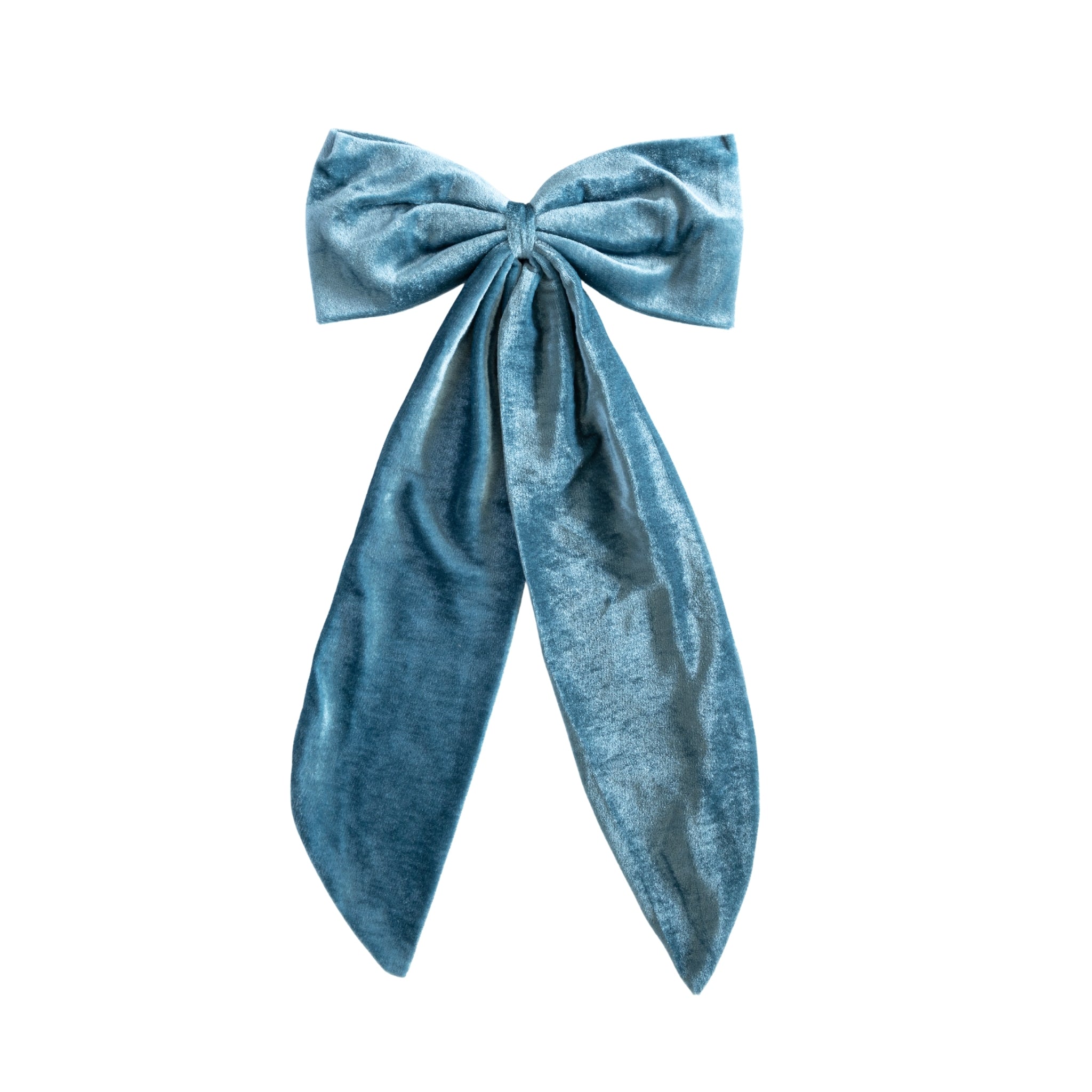 Large Ocean Blue Velvet Bow - LUXE AND BEAU