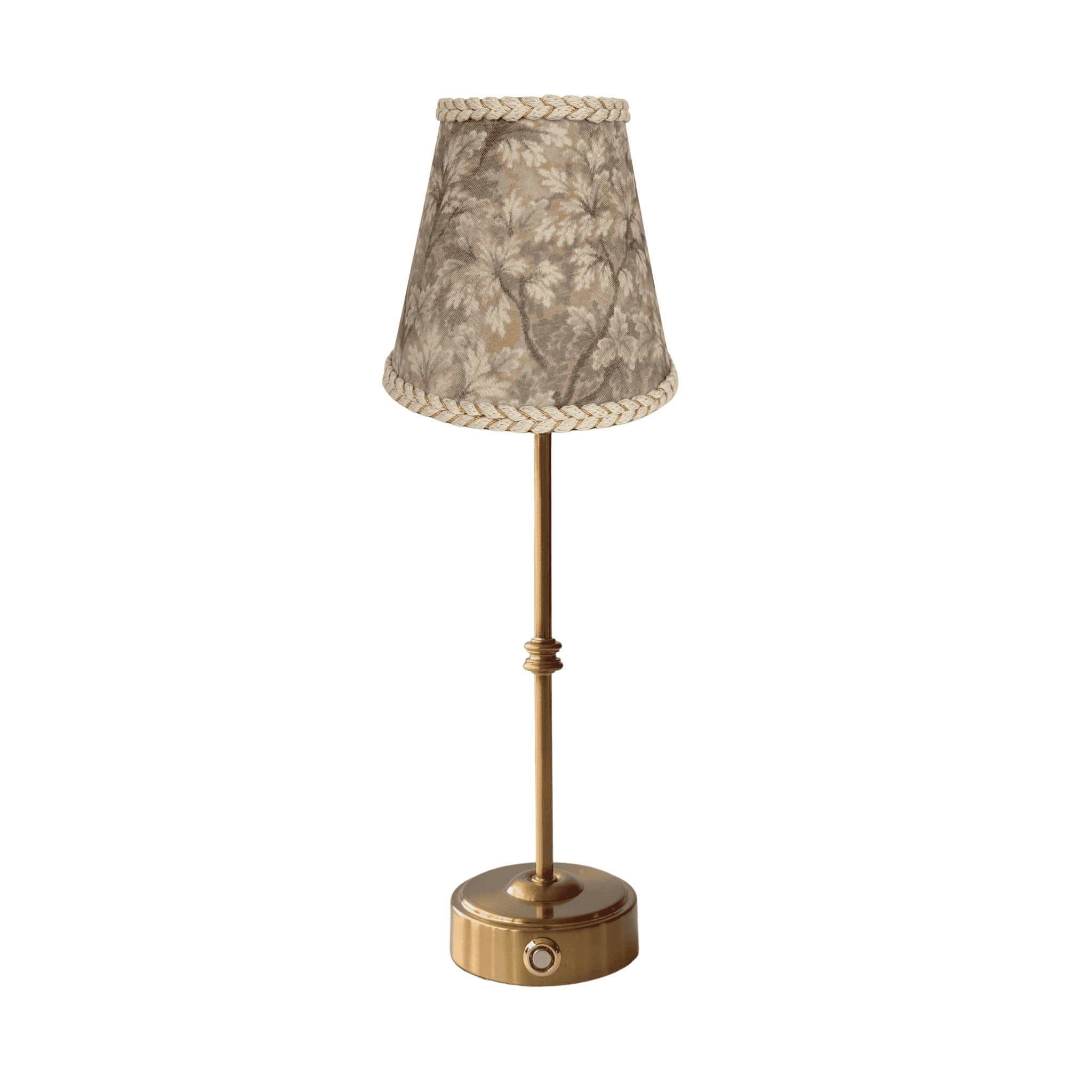 Olive Tapestry Lamp Shade & Gold Base - USB Table Lamp - LUXE AND BEAU