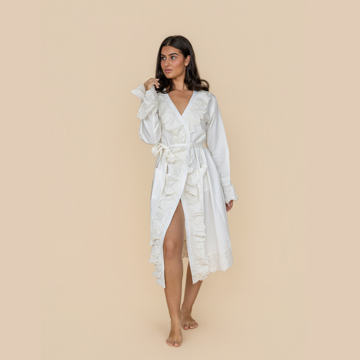 Cloud Dancer Heirloom Lace Robe - LUXE AND BEAU