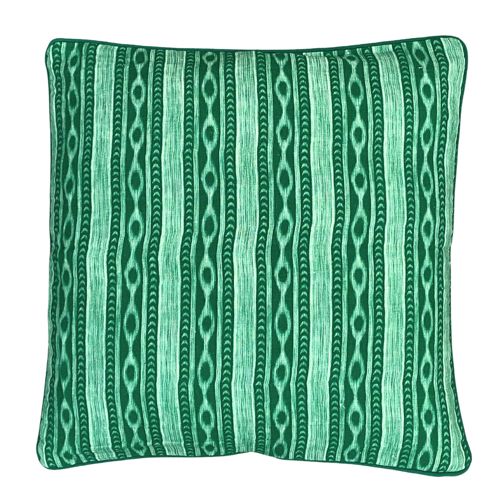 Buy Luxe Cushions & Linens - Green Ikat Cushion Cover - By Luxe & Beau Designs 