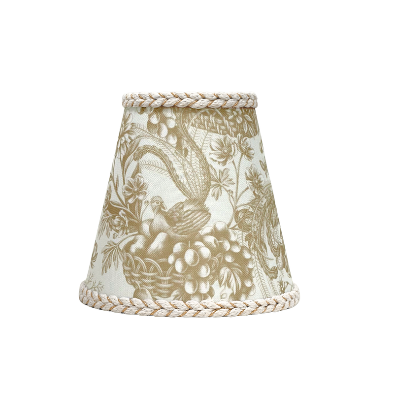 Gold Toile Braided Trim Lamp Shade