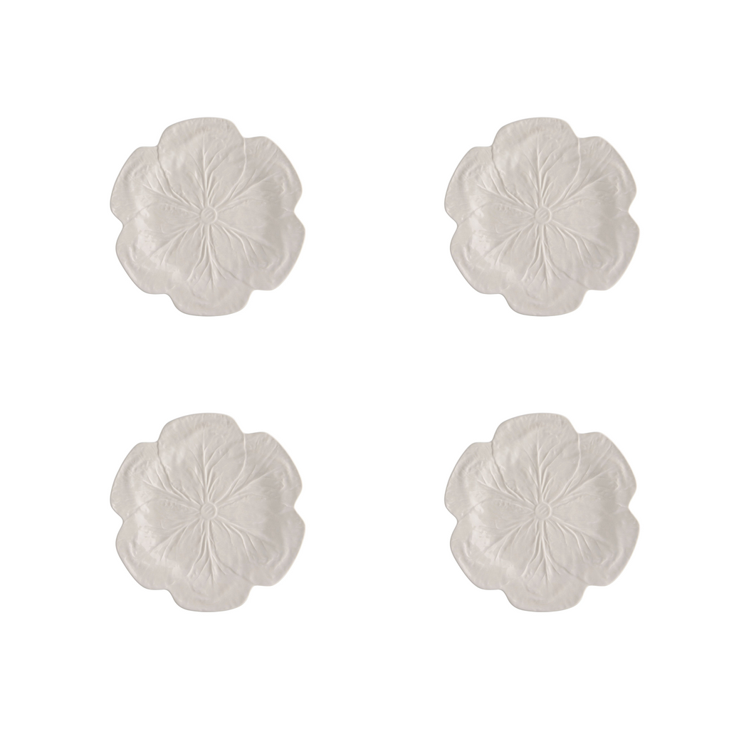 Buy Luxe Cushions & Linens - White Cabbage Side Plate (Set Of 4) - By Luxe & Beau Designs 