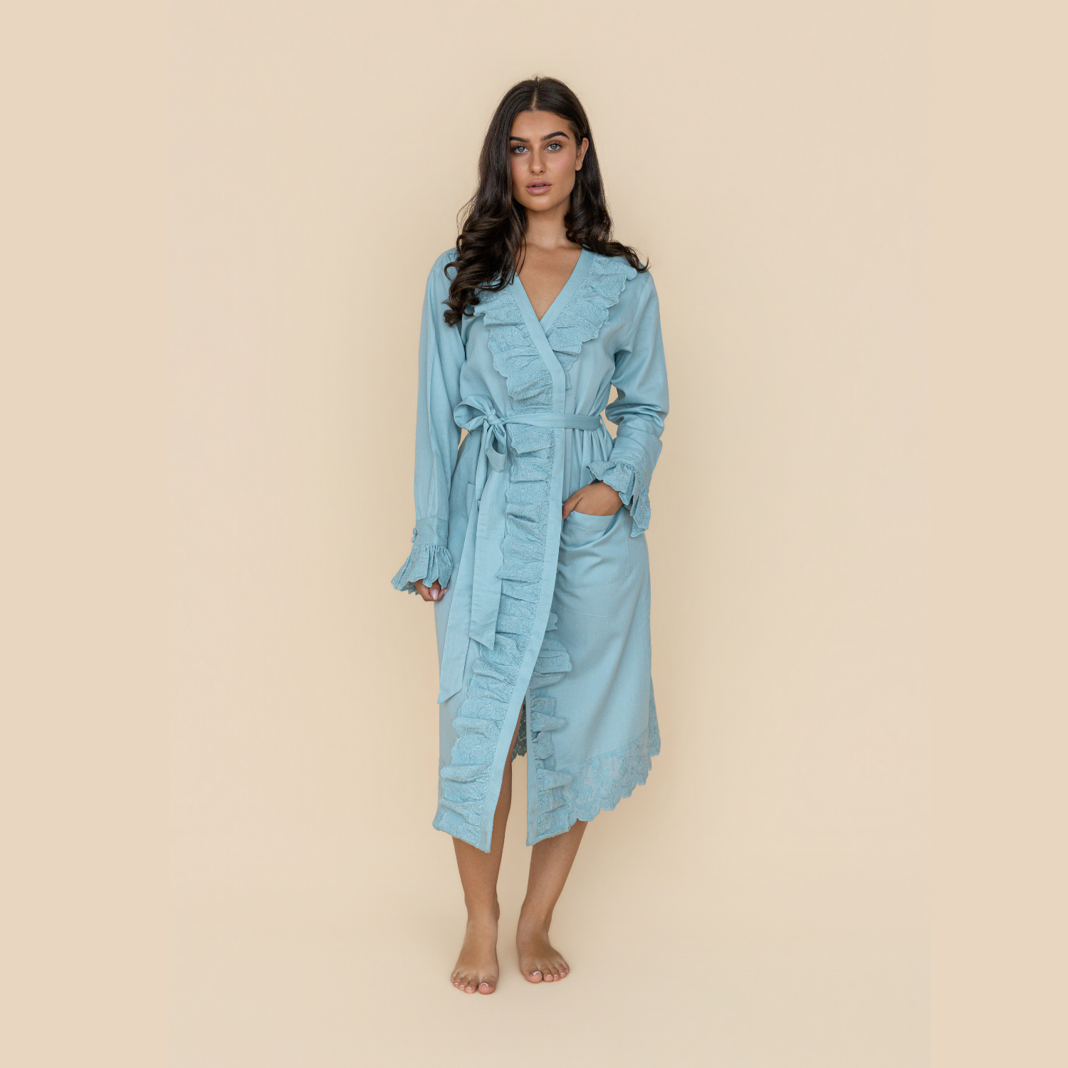Blue Heirloom Lace Robe - LUXE AND BEAU
