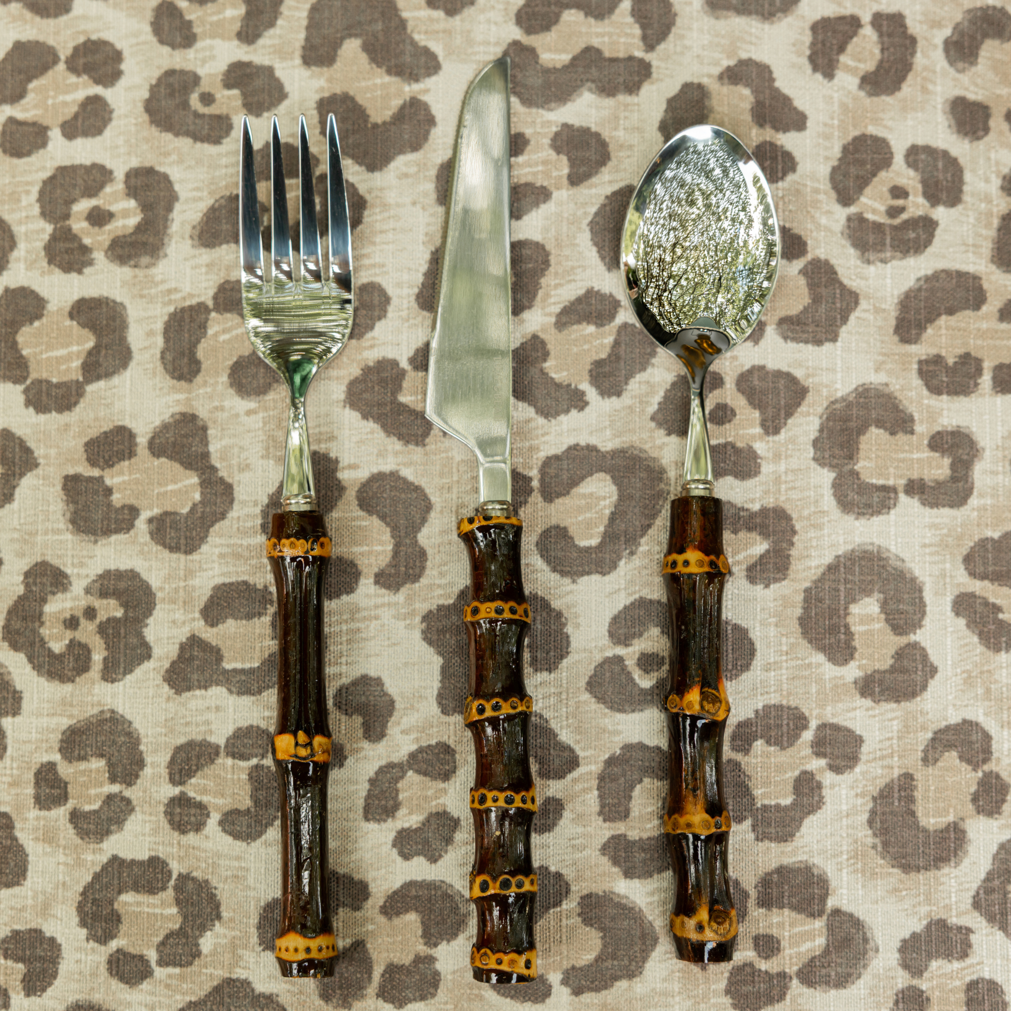 Burnt Bamboo 5pce Cutlery Set - LUXE AND BEAU