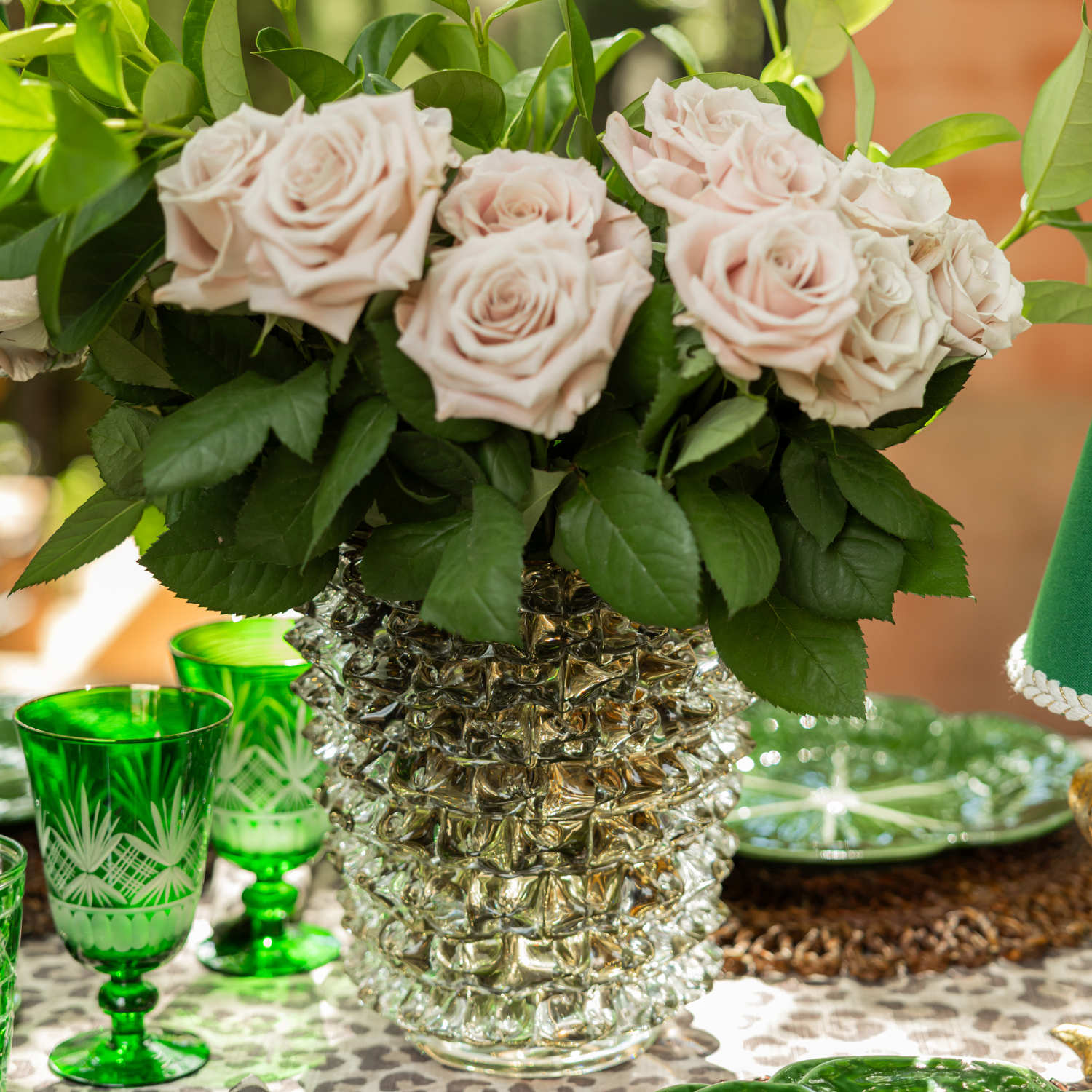 Amara Spike Glass Vase Cognac - LUXE AND BEAU