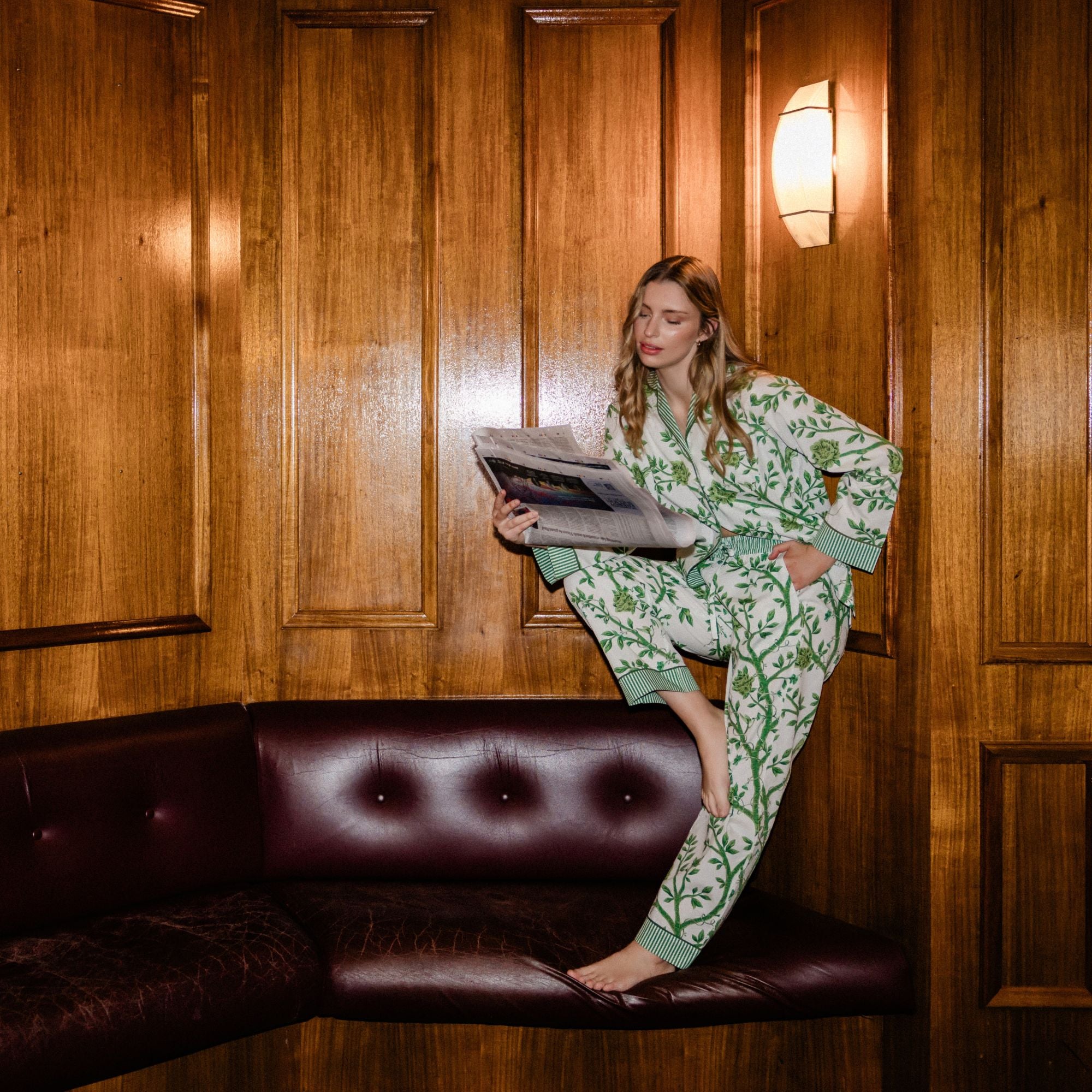 Versailles Green Chinoiserie Pyjama Set - LUXE AND BEAU