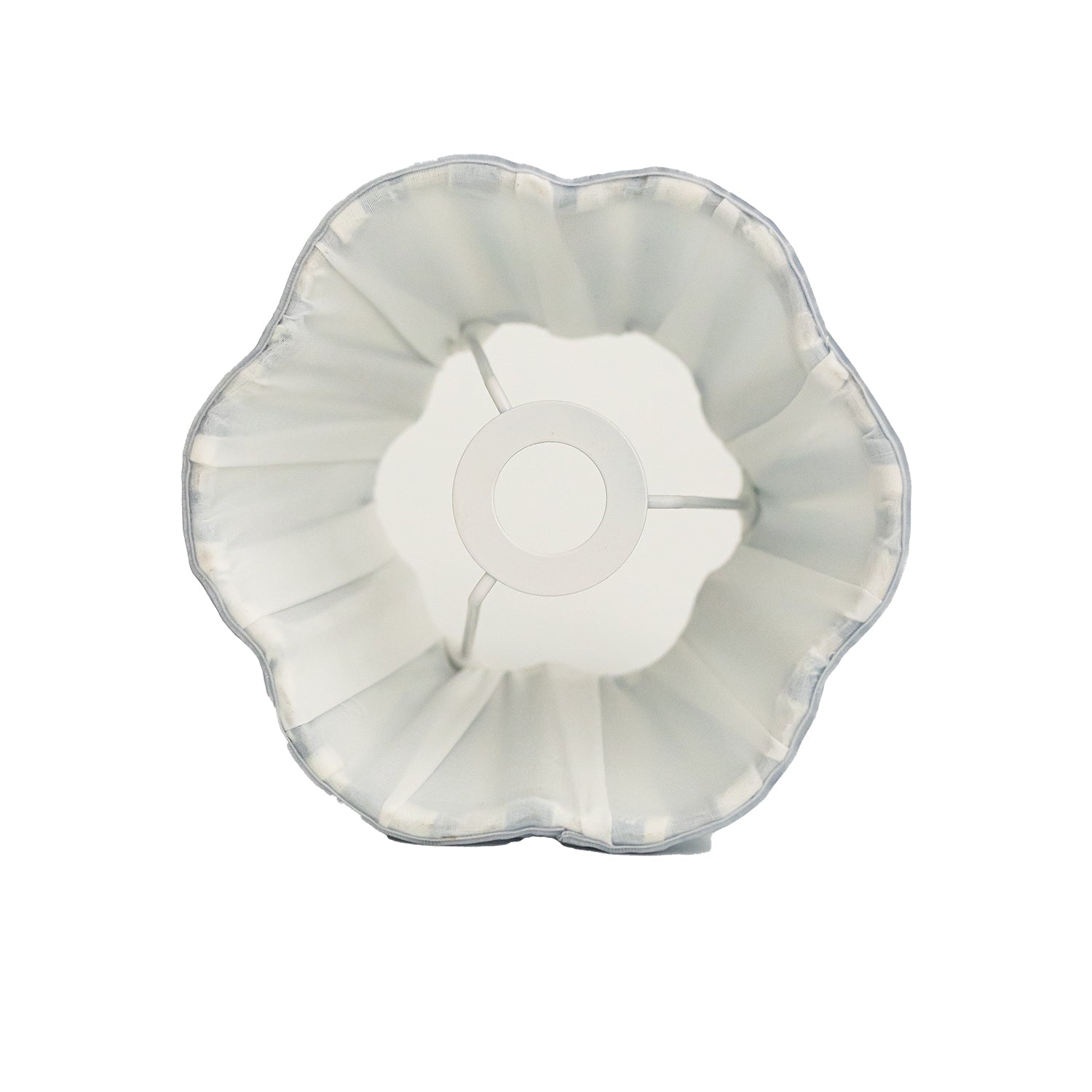 Beige Velvet Trim Scallop Lamp Shade - LUXE AND BEAU