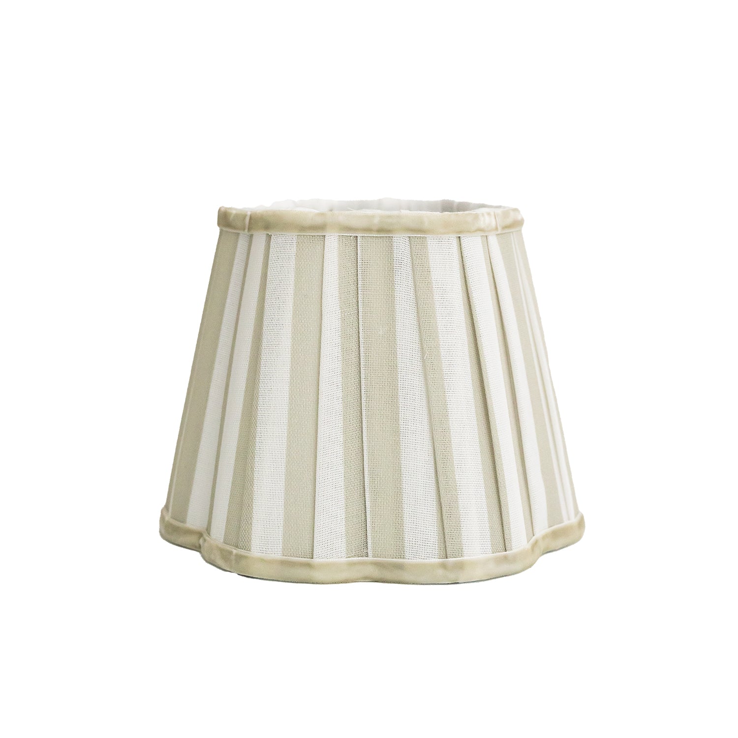 Beige Stripe Scallop Lamp Shade - LUXE AND BEAU