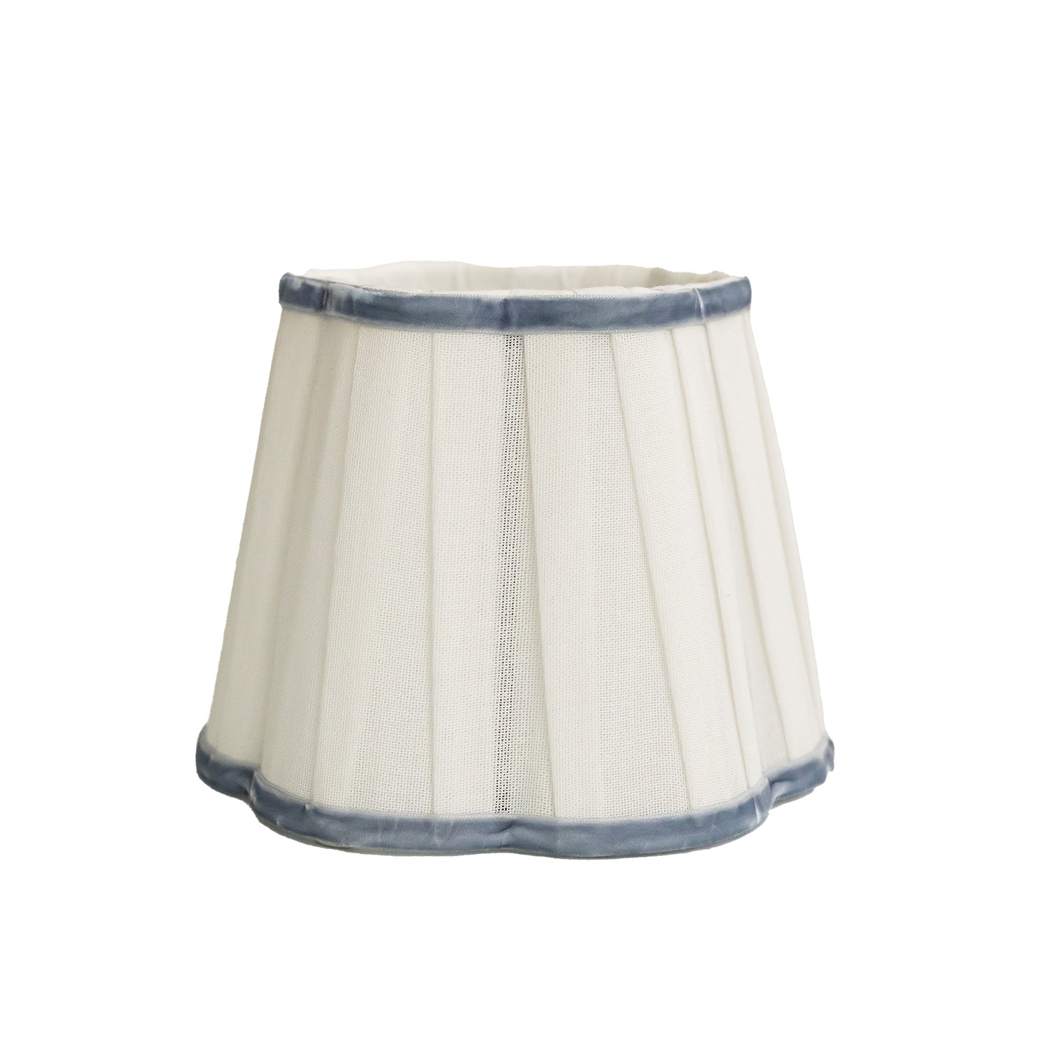 Blue Velvet Trim Scallop Lamp Shade - LUXE AND BEAU