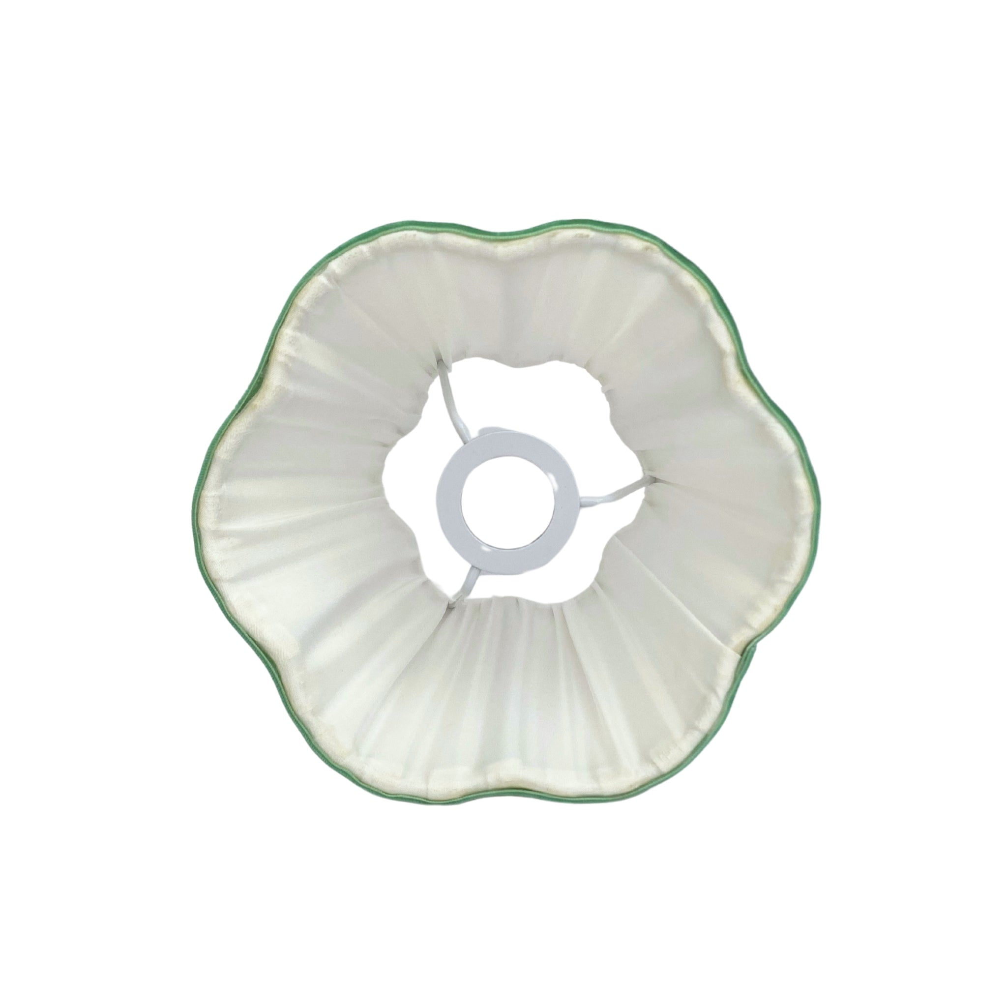 Green Velvet Trim Scallop Lamp Shade - LUXE AND BEAU