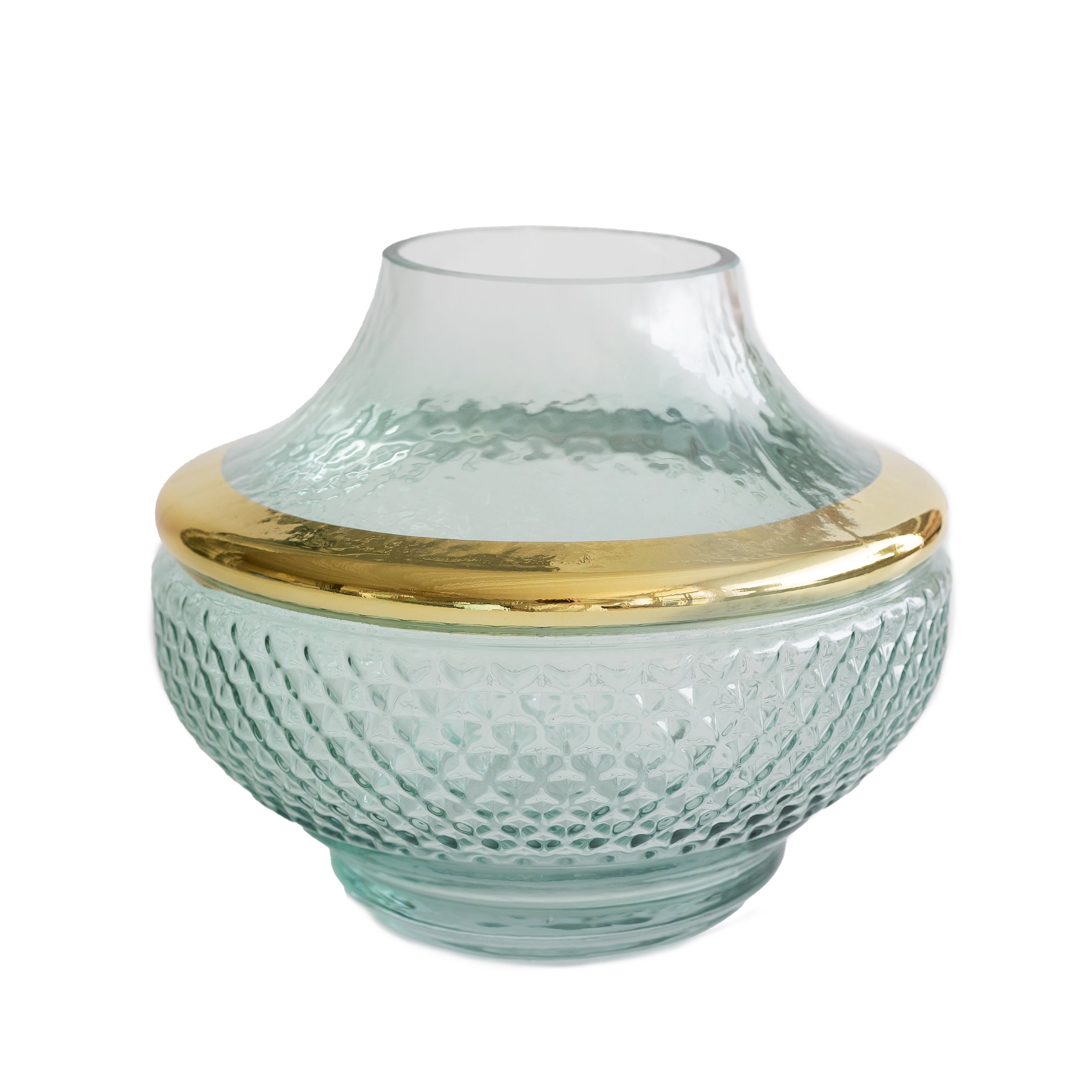 Aquamarine And Gold Vase - LUXE AND BEAU