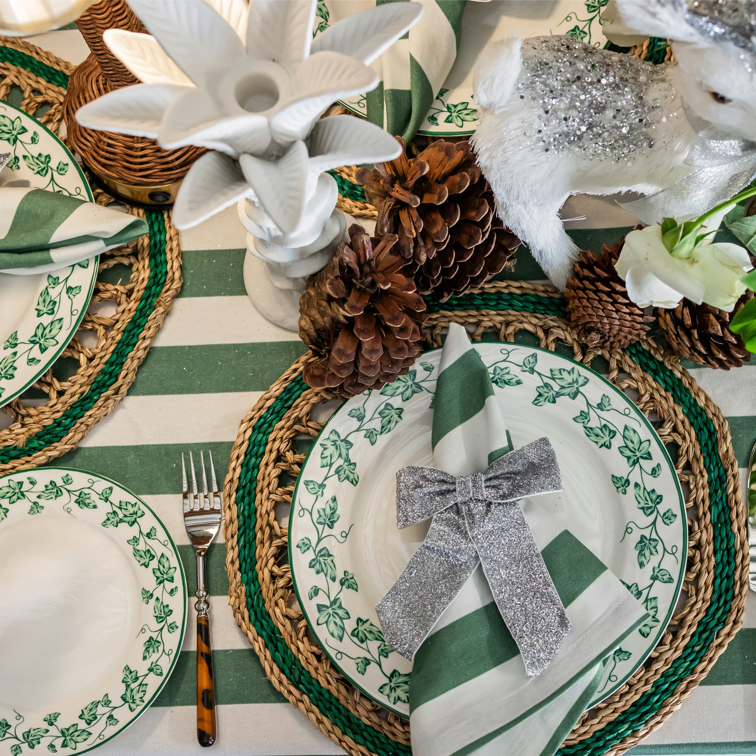 Silver Glitter Bows (set of 4) - LUXE AND BEAU