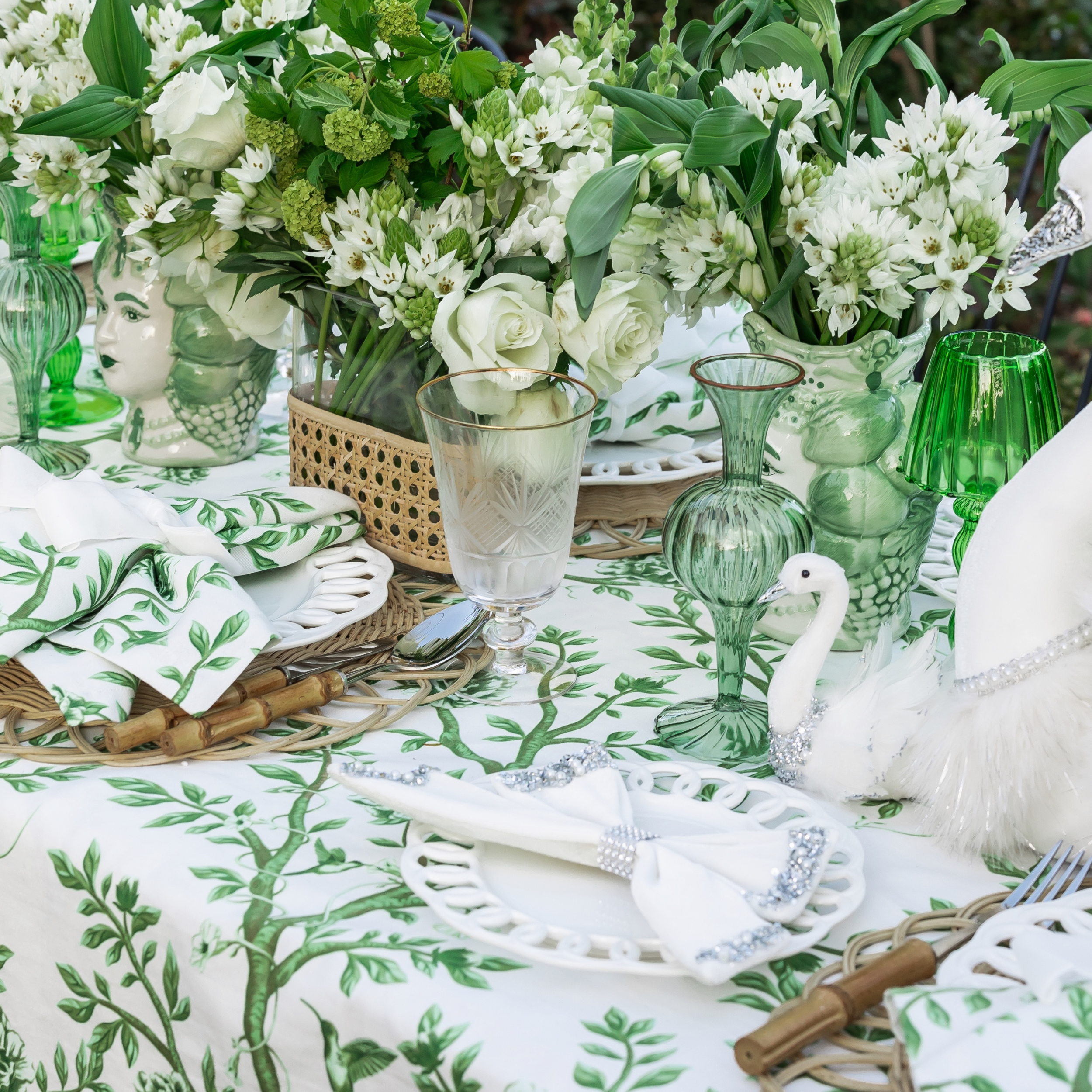 Buy Luxe Cushions & Linens - Sicily Lemon Vase Green - By Luxe & Beau Designs