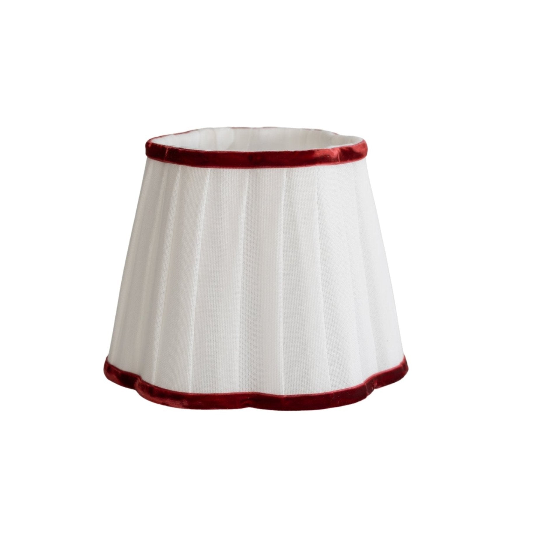 Red Velvet Scallop Lamp Shade - LUXE AND BEAU