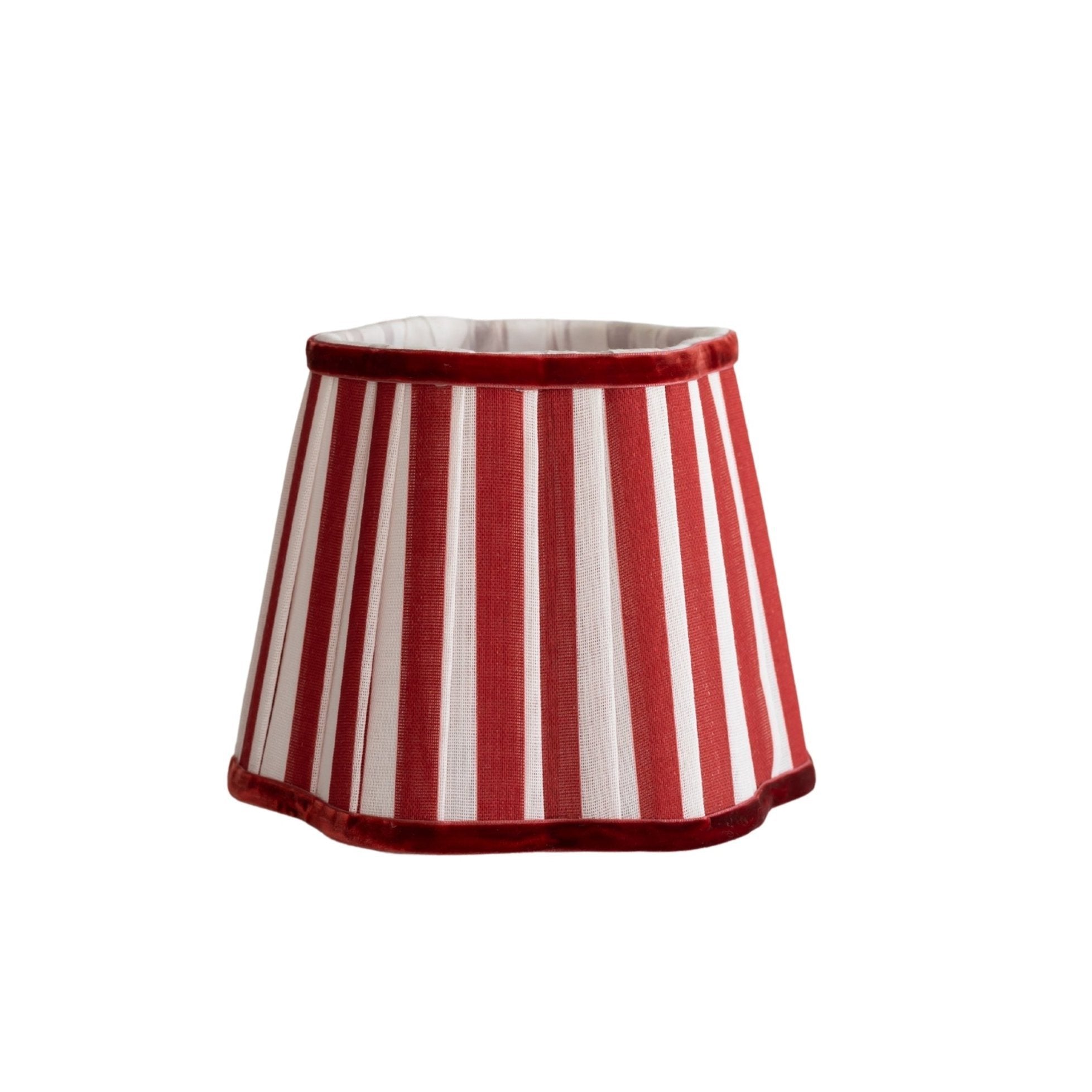 Red Stripe Scallop Lamp Shade - LUXE AND BEAU