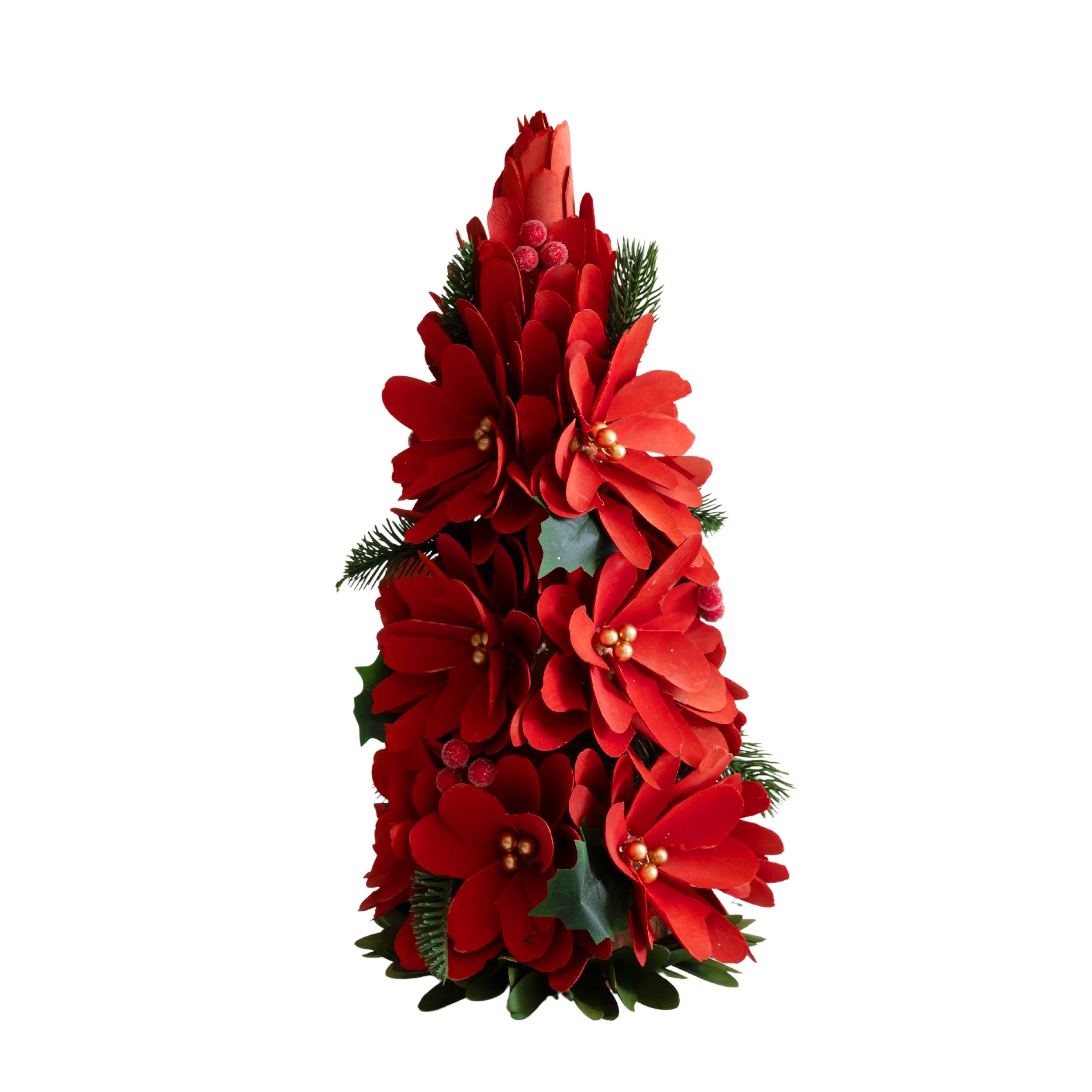 Red Floral Christmas Tree - LUXE AND BEAU