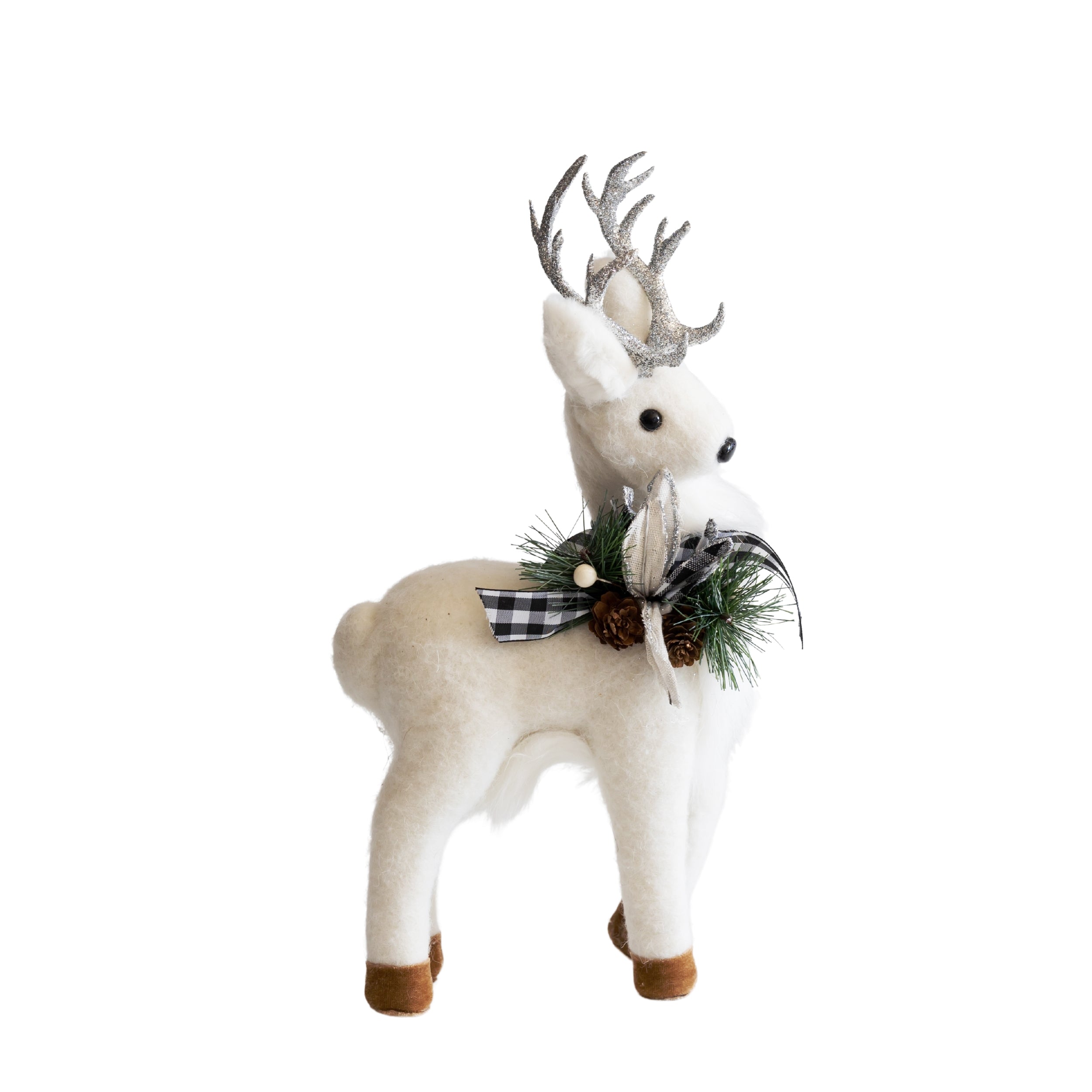 Prancer Reindeer With Check Collar - LUXE AND BEAU