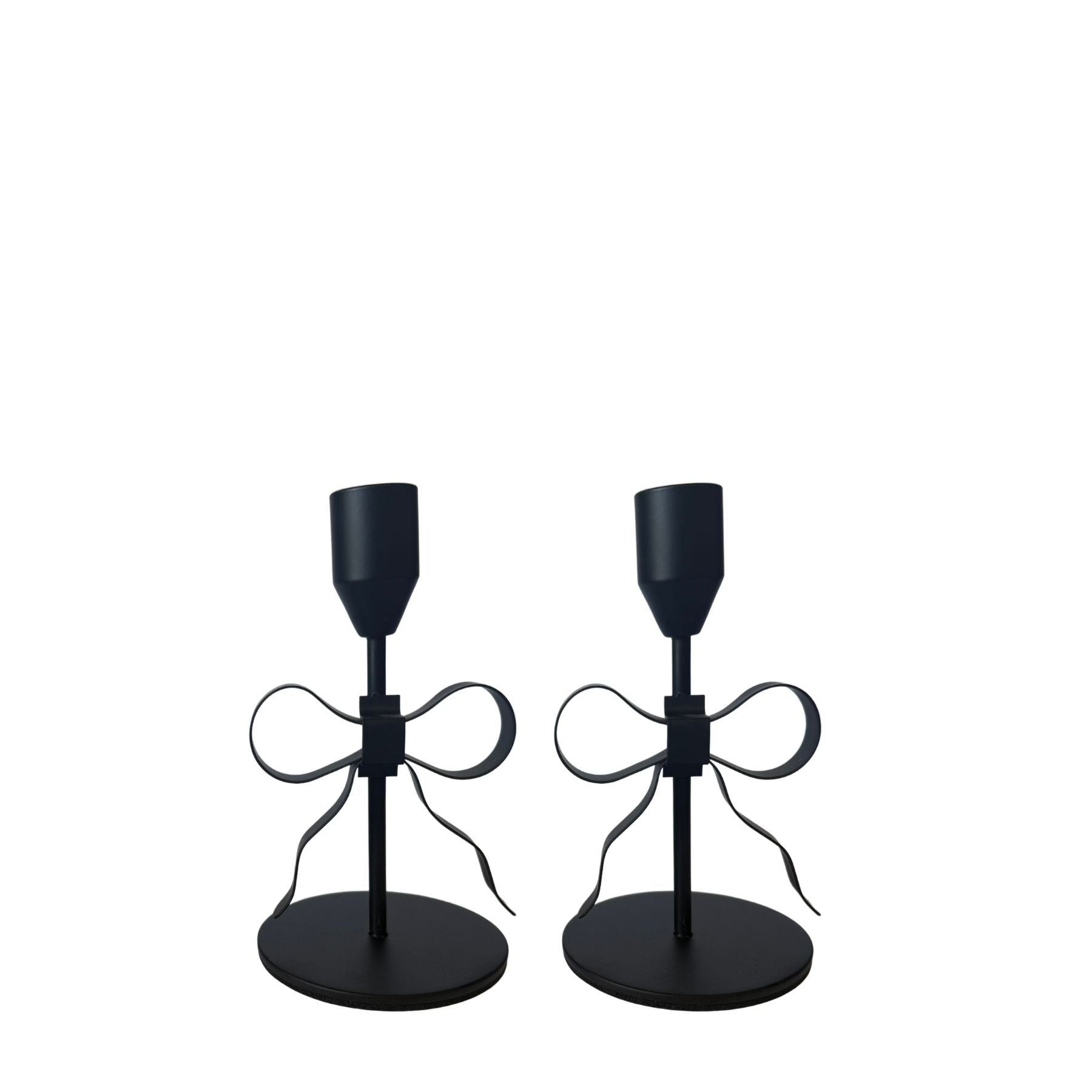 🎁 Black Bow Candle Holder Small (Pair) (100% off) - LUXE AND BEAU
