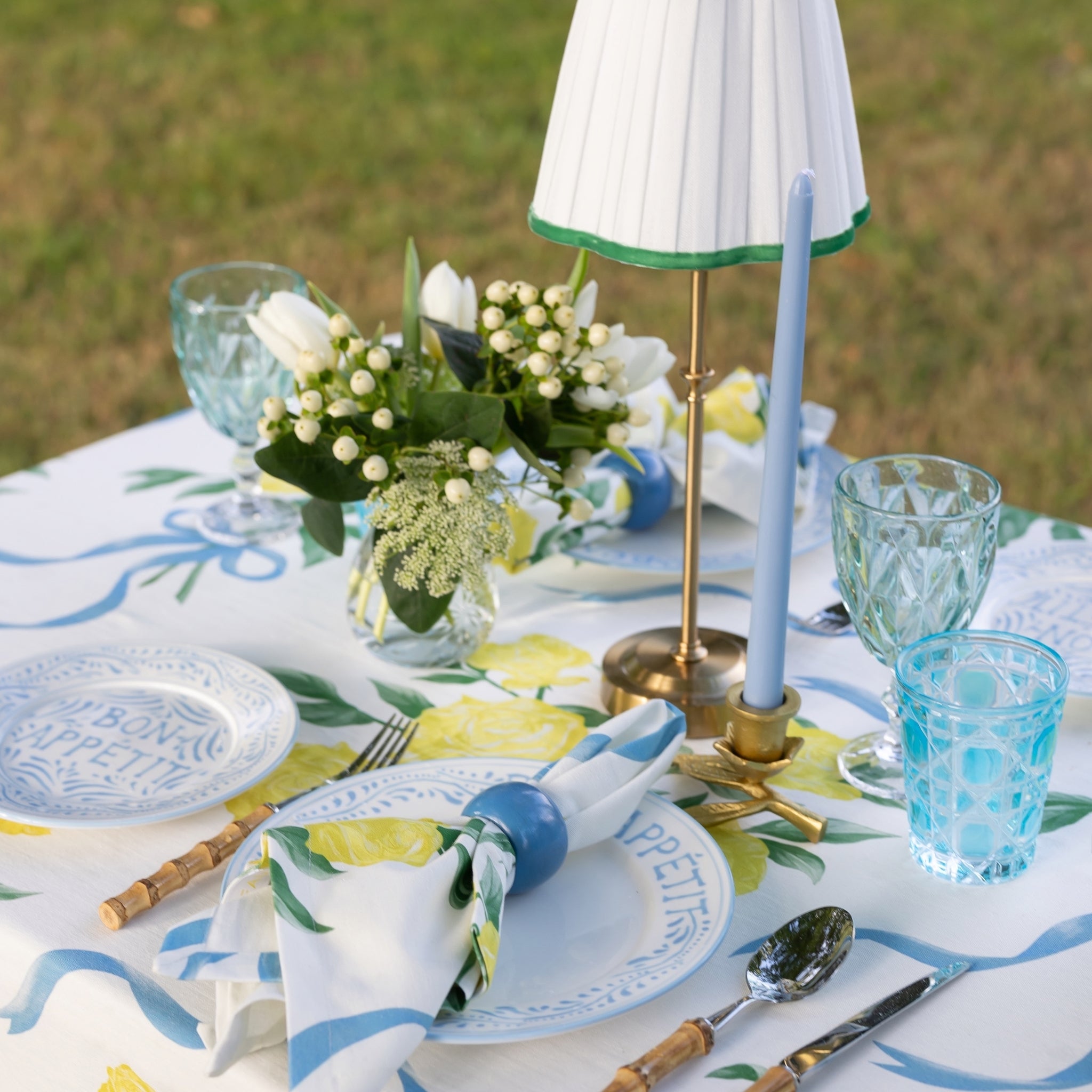 Buy Luxe Cushions & Linens - Green Velvet Scallop Trim Shade & Gold Base - USB Table Lamp - By Luxe & Beau Designs