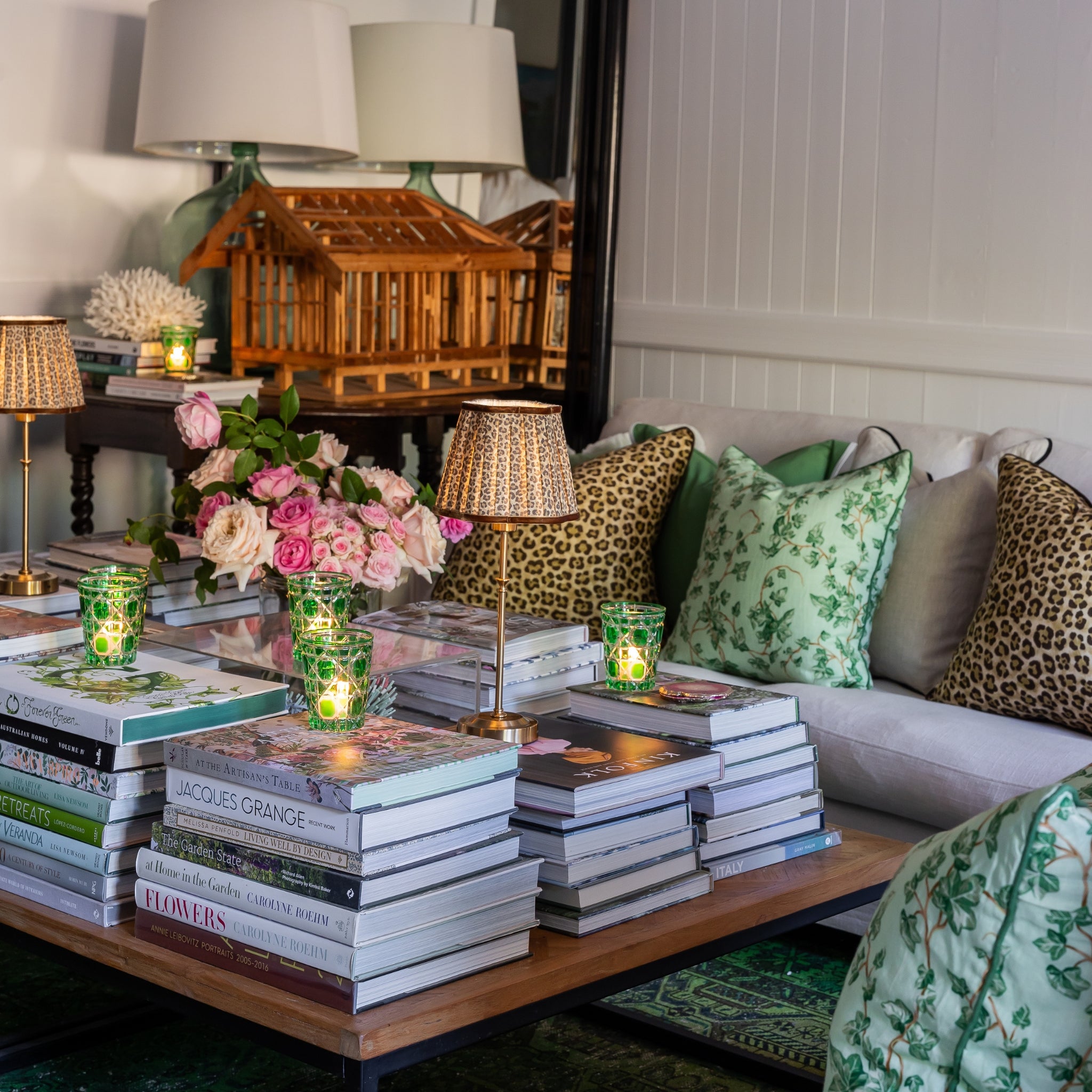 Leopard Scallop Shade & Gold Base - USB Table Lamp - LUXE AND BEAU