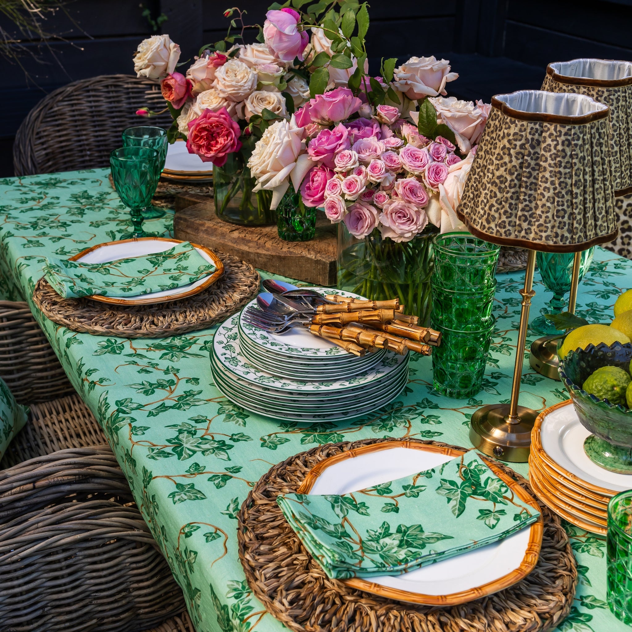 Leopard Scallop Shade & Gold Base - USB Table Lamp - LUXE AND BEAU