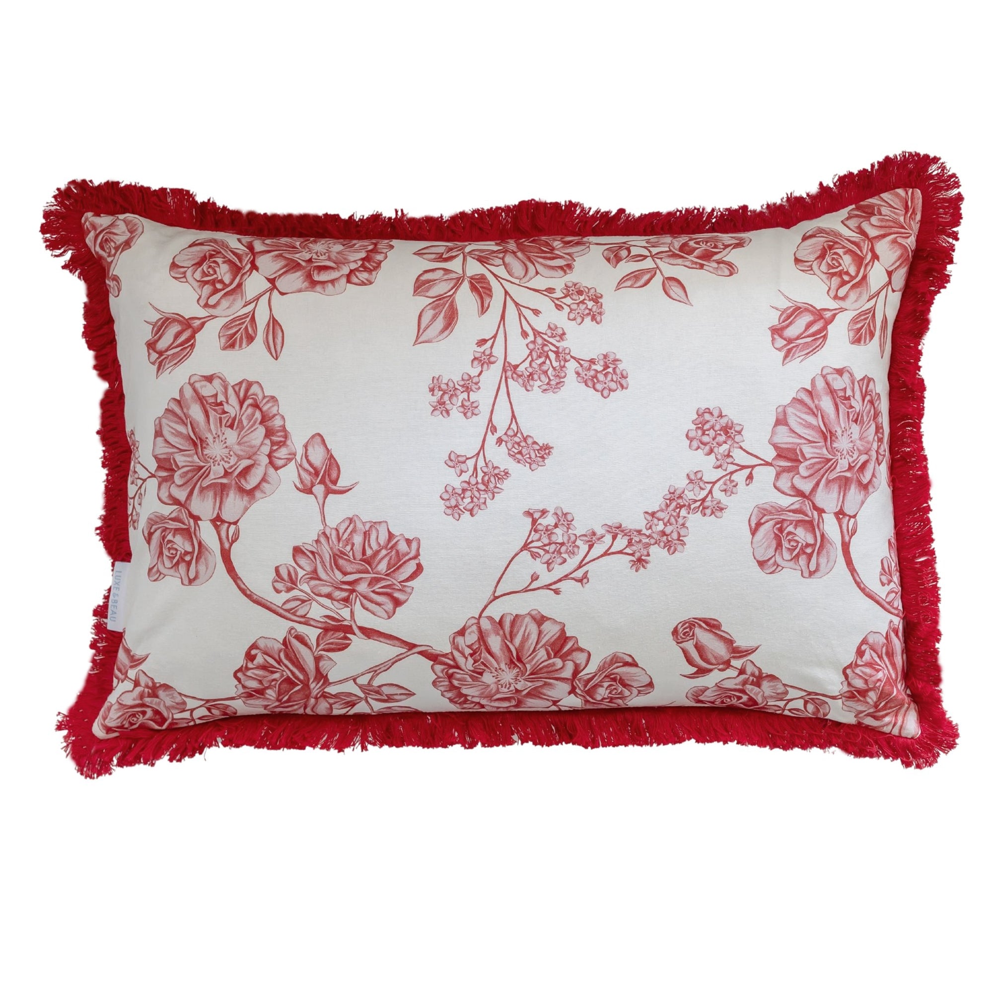 Red Camille Cushion 40x60cm - LUXE AND BEAU