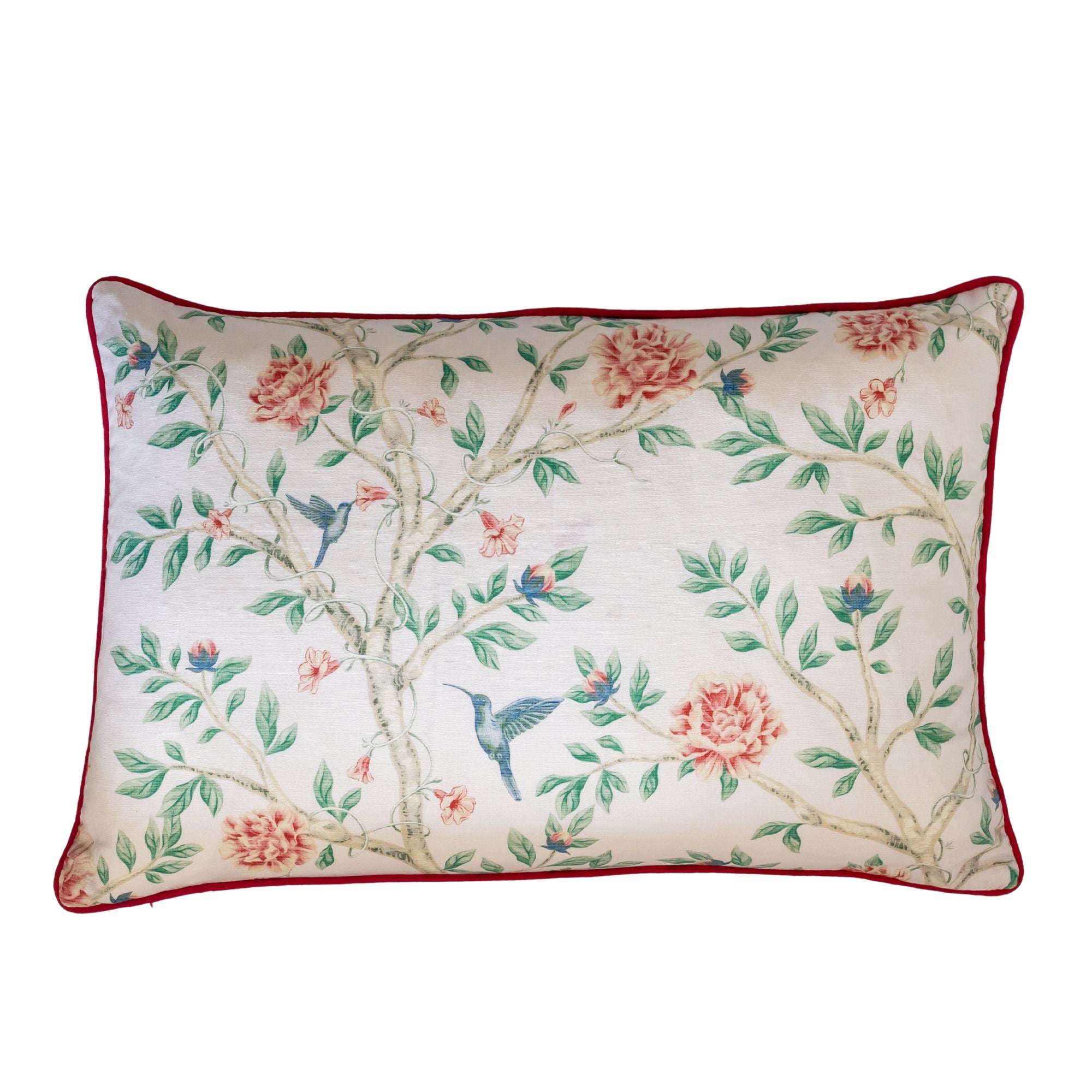 Pink and Red Chinoiserie Cushion 40x60cm - LUXE AND BEAU