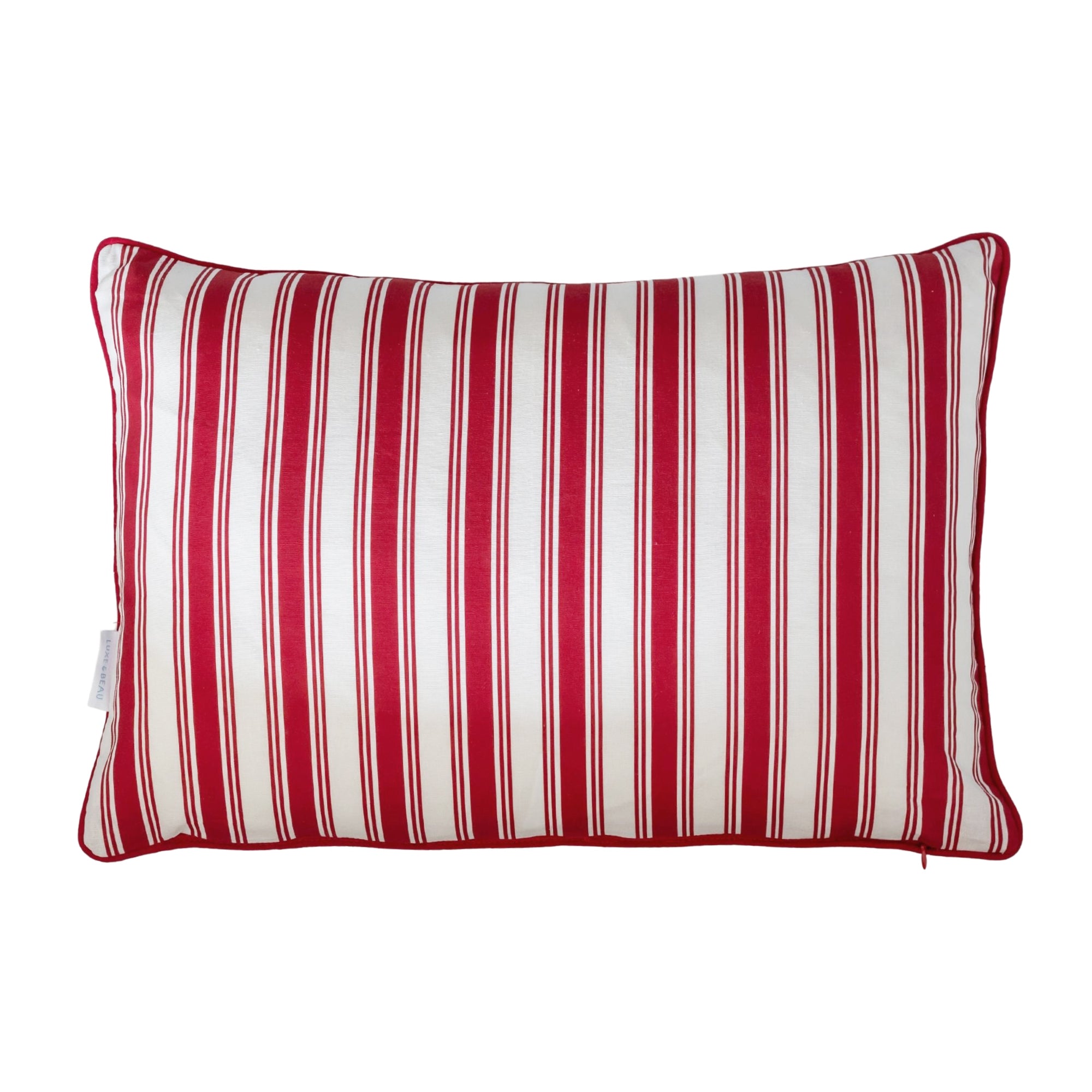 Red Stripe Cushion 40x60cm - LUXE AND BEAU