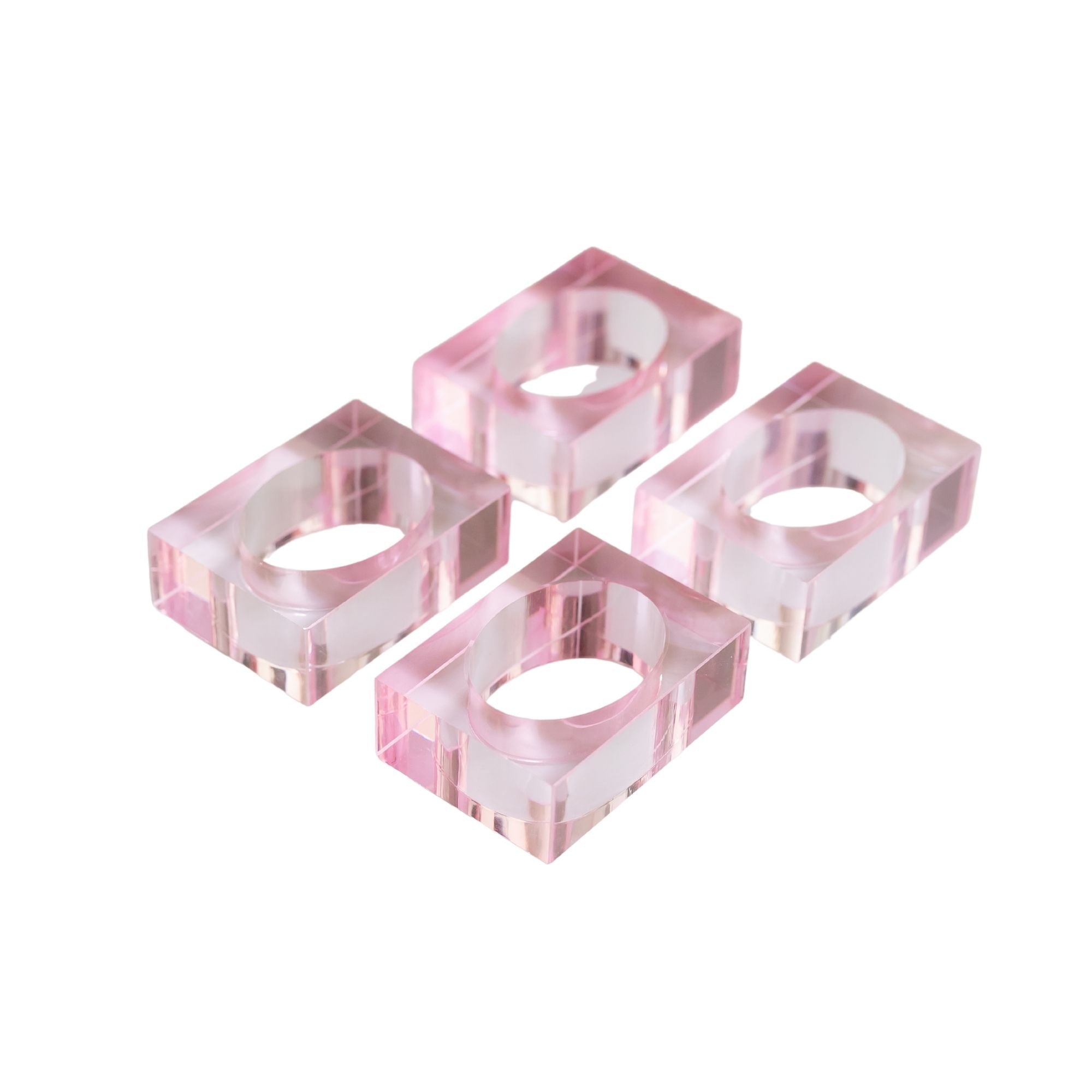 Blush Square Napkin Rings (Set Of 4) - LUXE AND BEAU