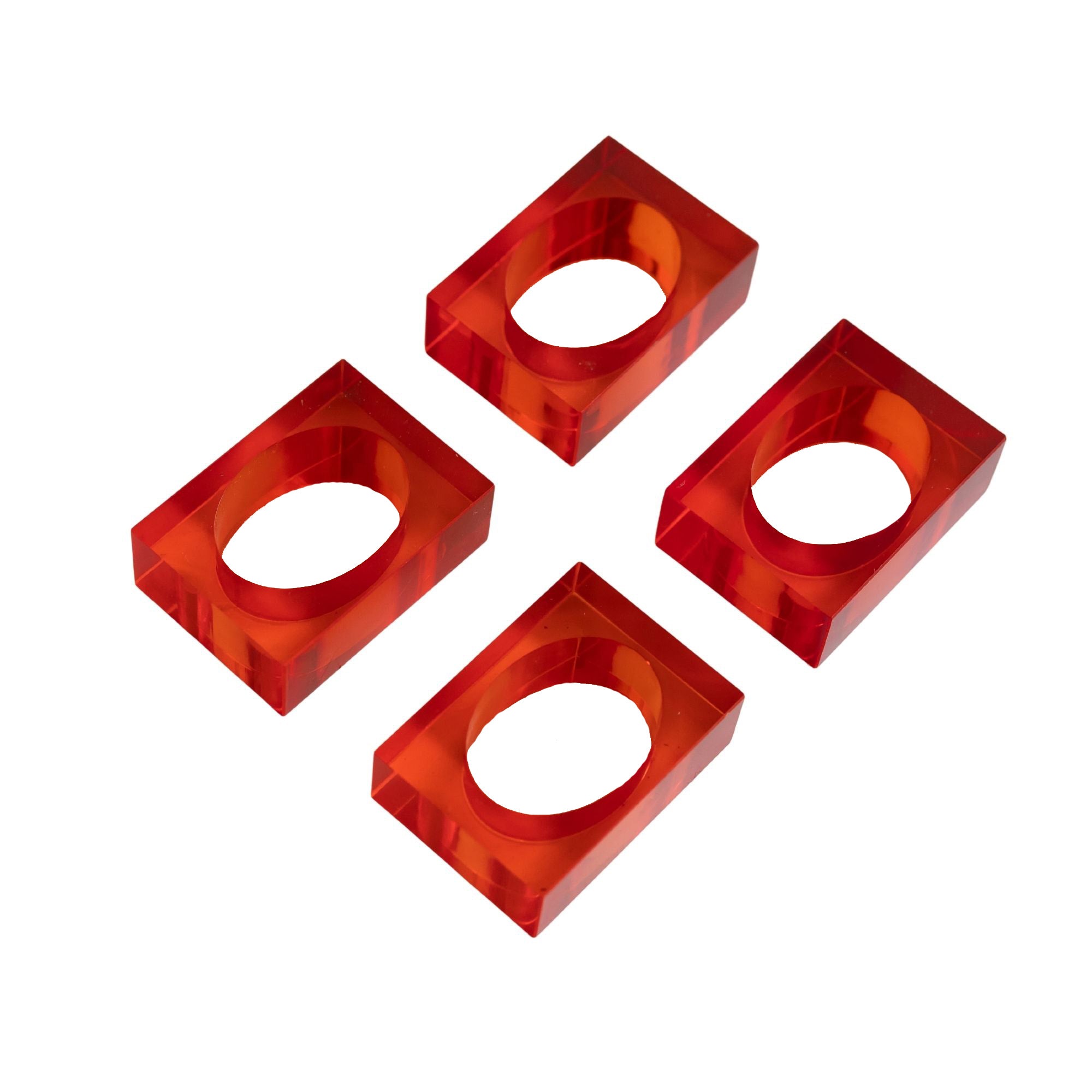 Rouge Square Napkin Rings (Set Of 4) - LUXE AND BEAU