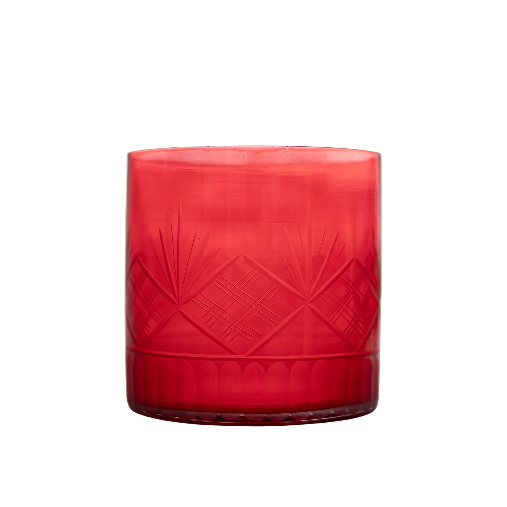 Rouge Etched Glass Vase - LUXE AND BEAU