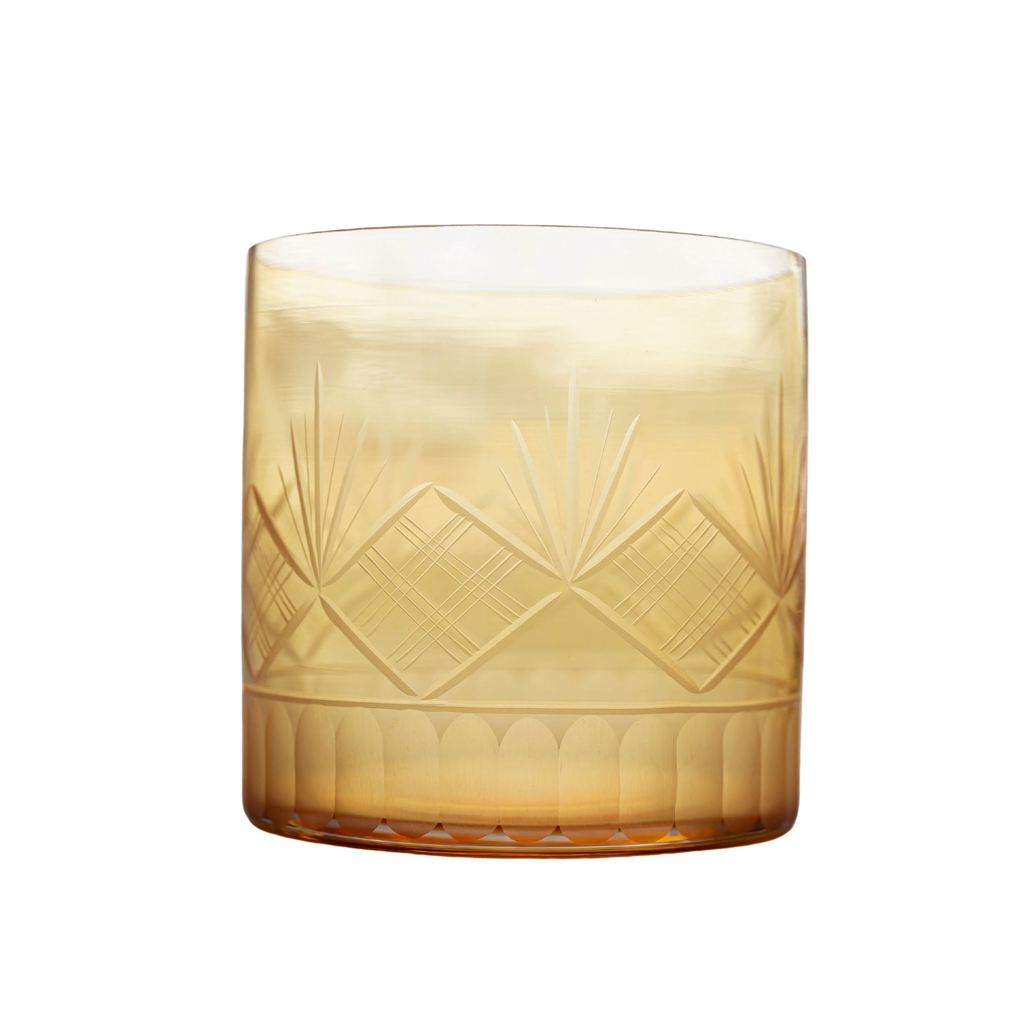 Amber Etched Glass Vase - LUXE AND BEAU
