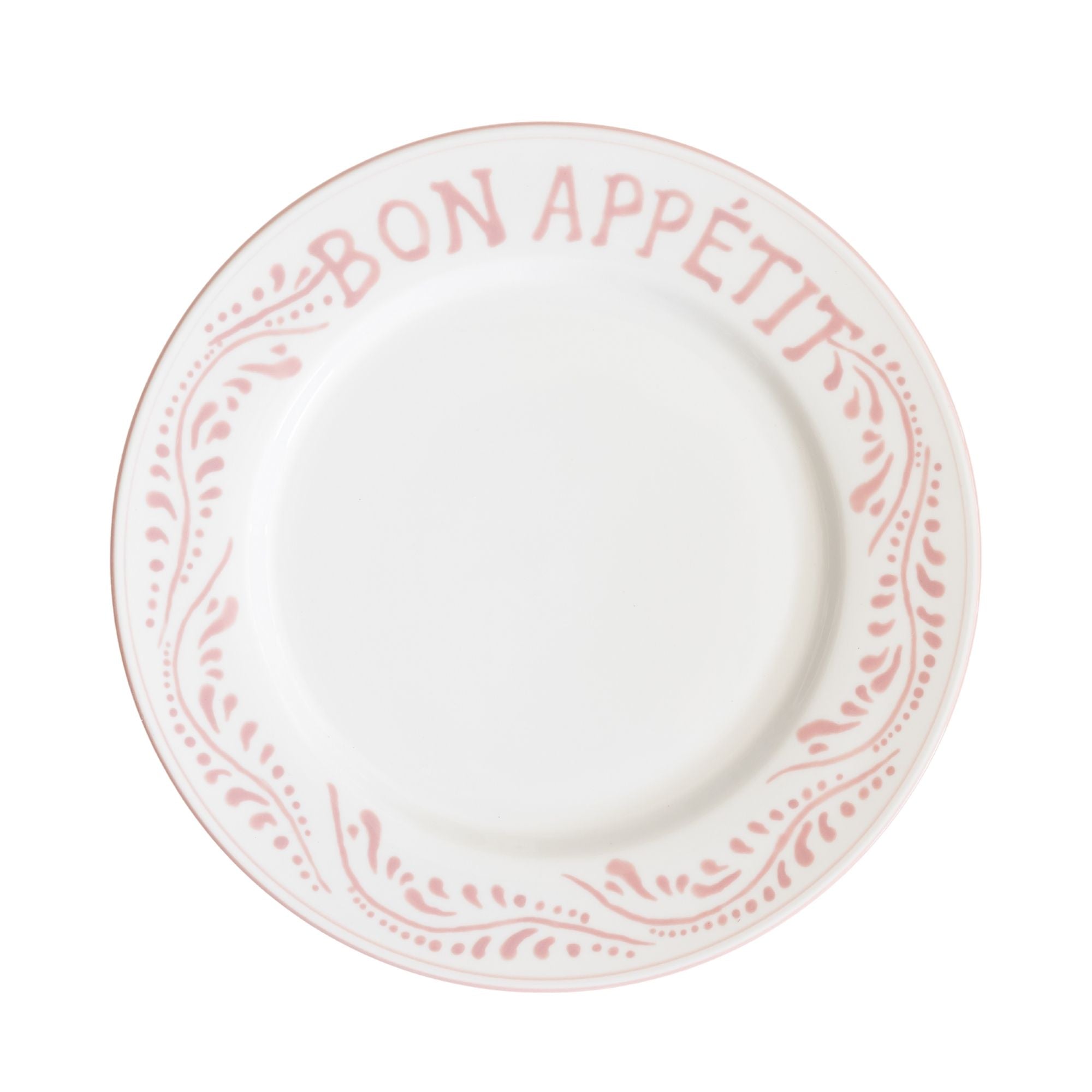 Buy Luxe Cushions & Linens - Pink Bon Appetit Dinner Plate - By Luxe & Beau Designs