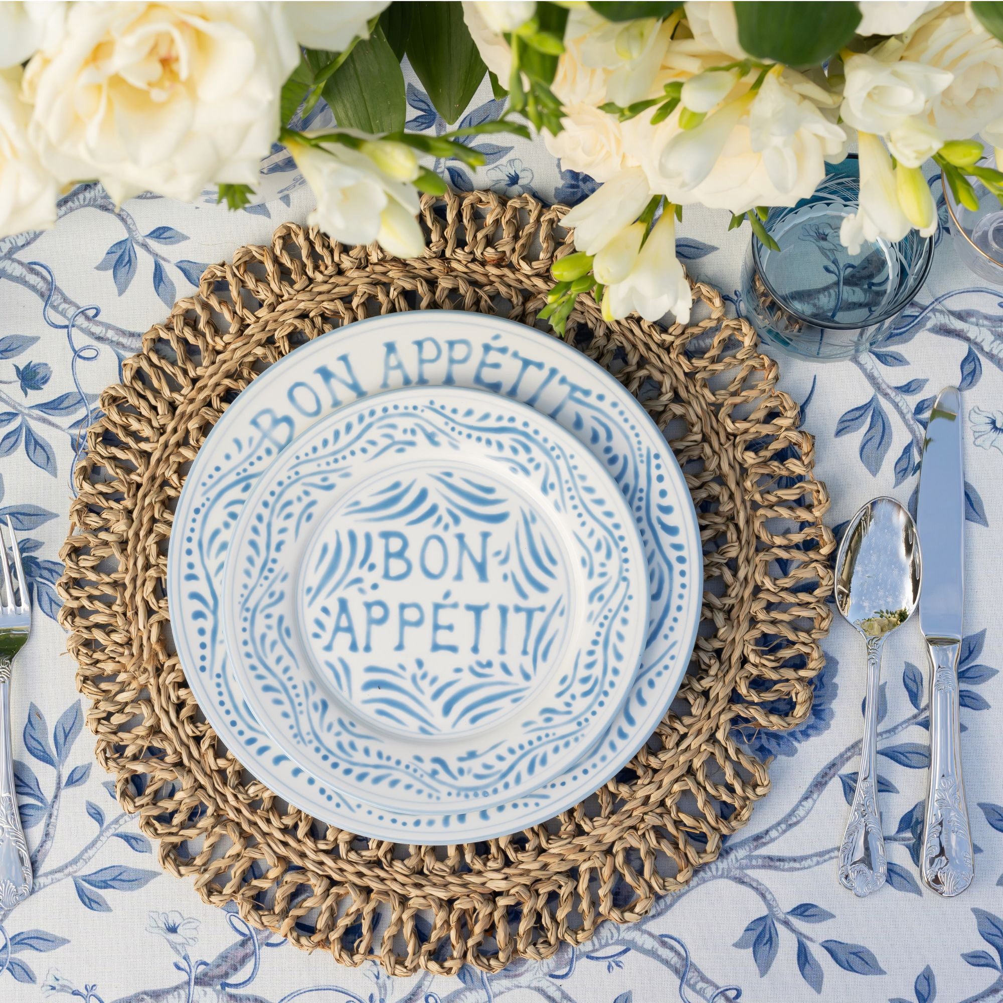 Buy Luxe Cushions & Linens - Blue Bon Appetit Starter Plate - By Luxe & Beau Designs