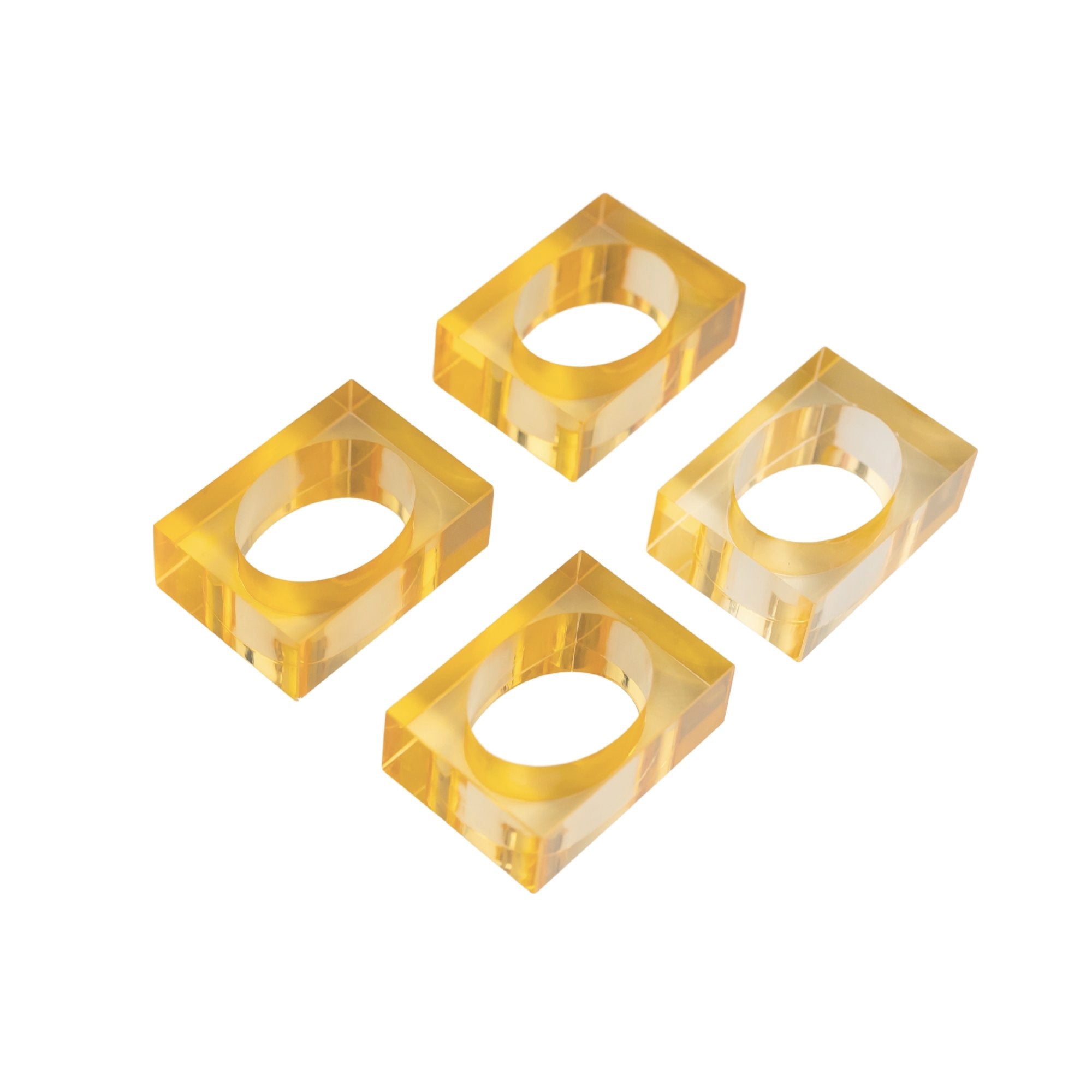 Amber Square Napkin Rings (Set Of 4) - LUXE AND BEAU