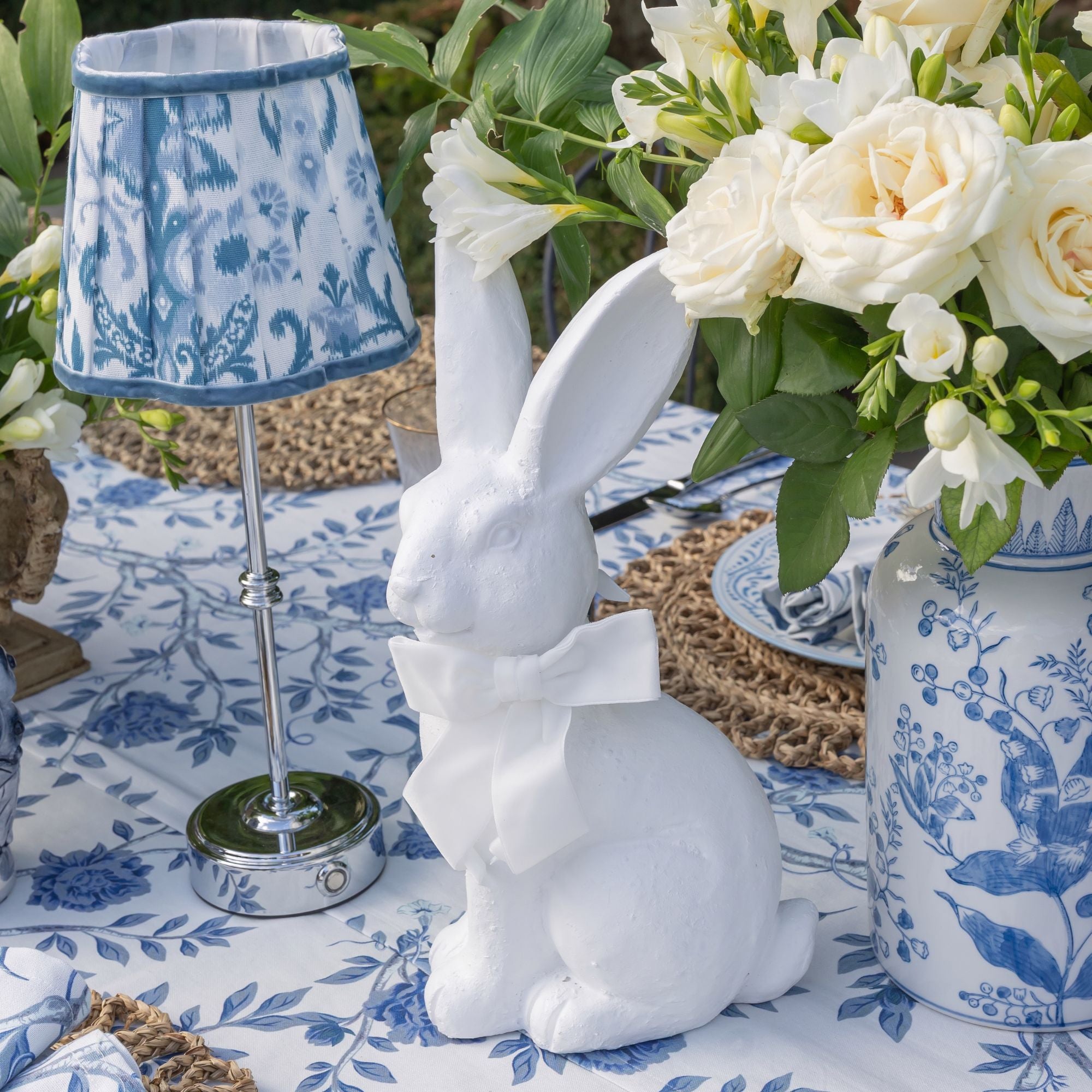 Blue Ikat Small Scallop Lamp Shade - LUXE AND BEAU