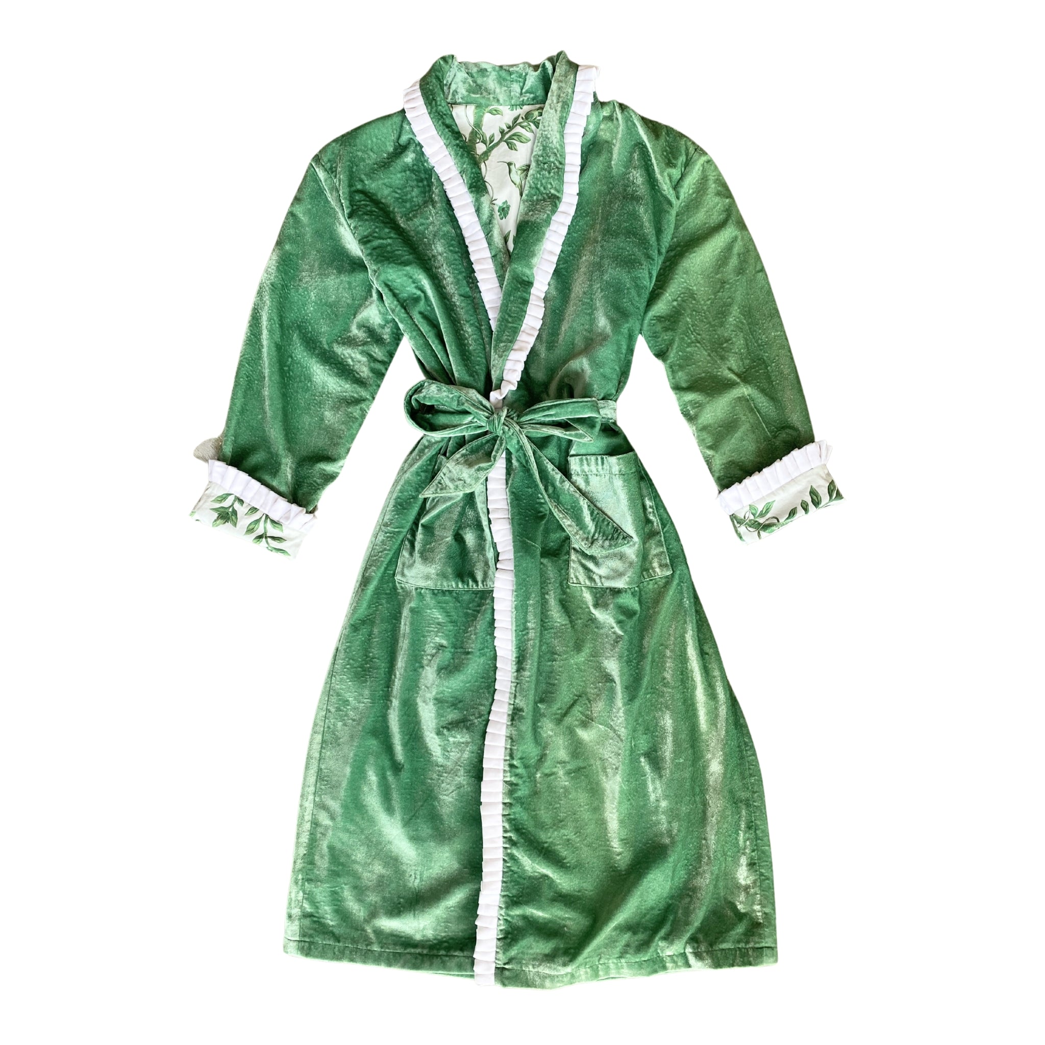 Versaille Reversible Velvet Robe Green - LUXE AND BEAU