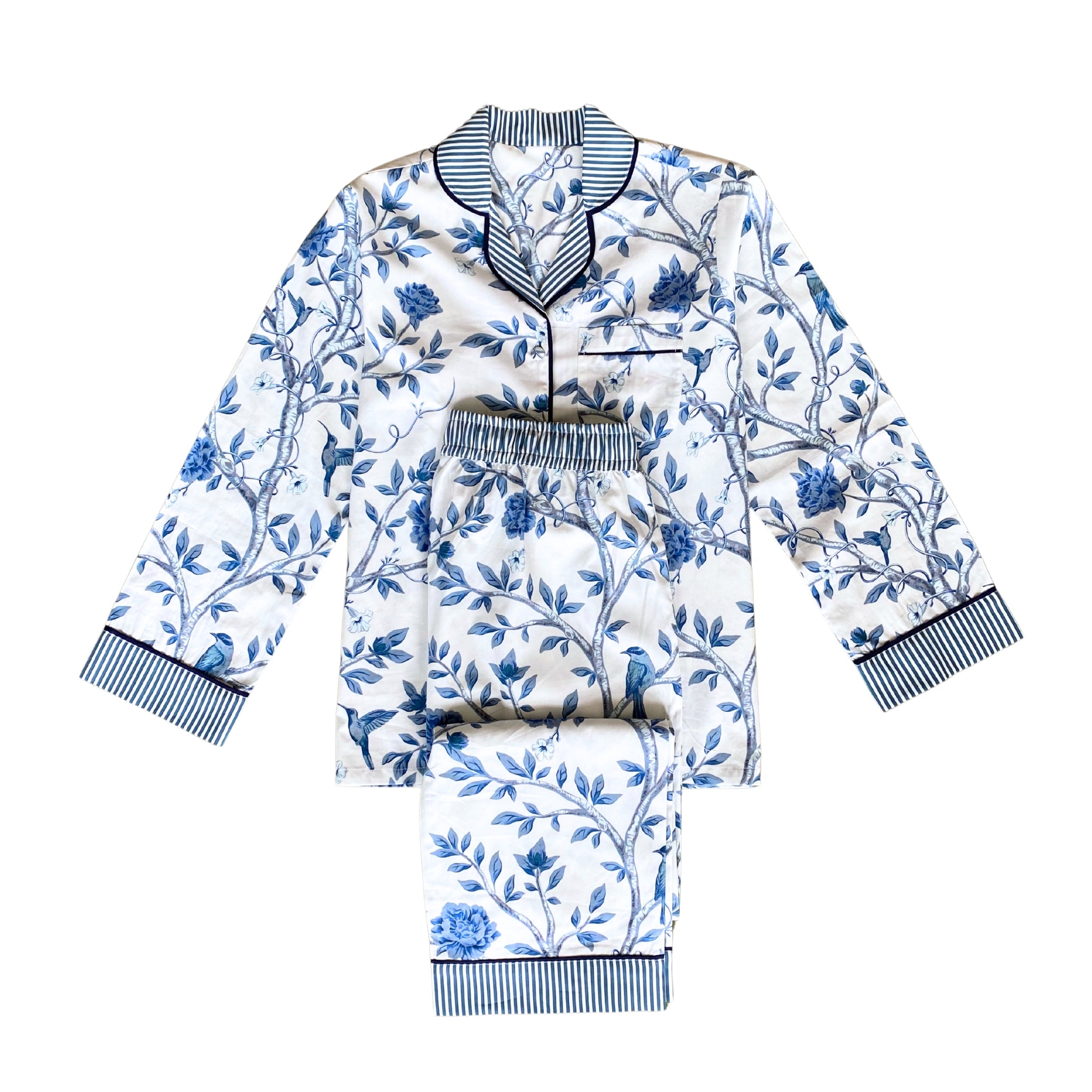 Versailles Blue Chinoiserie Pyjama Set - LUXE AND BEAU